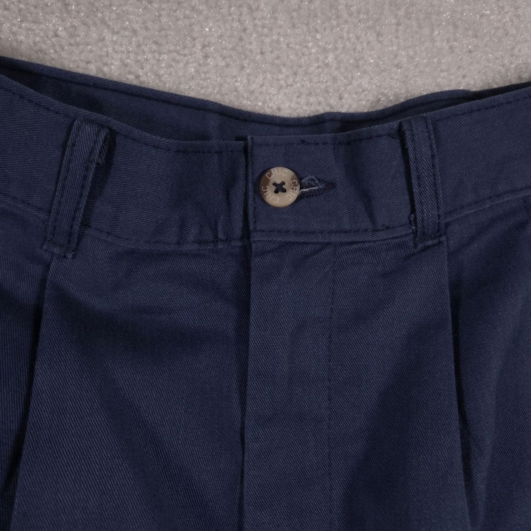 Vintage VINTAGE Chic Pants Womens 14 Blue Pleated Twill Chino Straight Leg Workwear 90s Mens WomensGirls Size 36" / US 14 / IT 50 - 4 Thumbnail