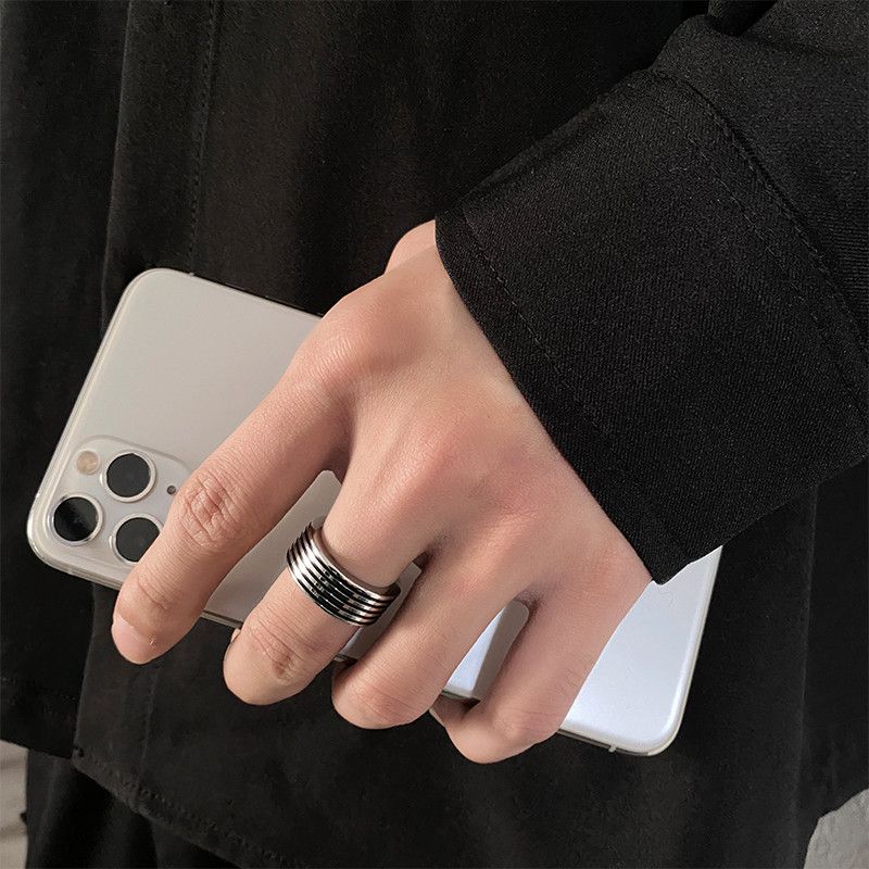 Jewelry Dark Jewelry Rings Open Size Chrome Ring (Size 7-13) Size ONE SIZE - 3 Thumbnail