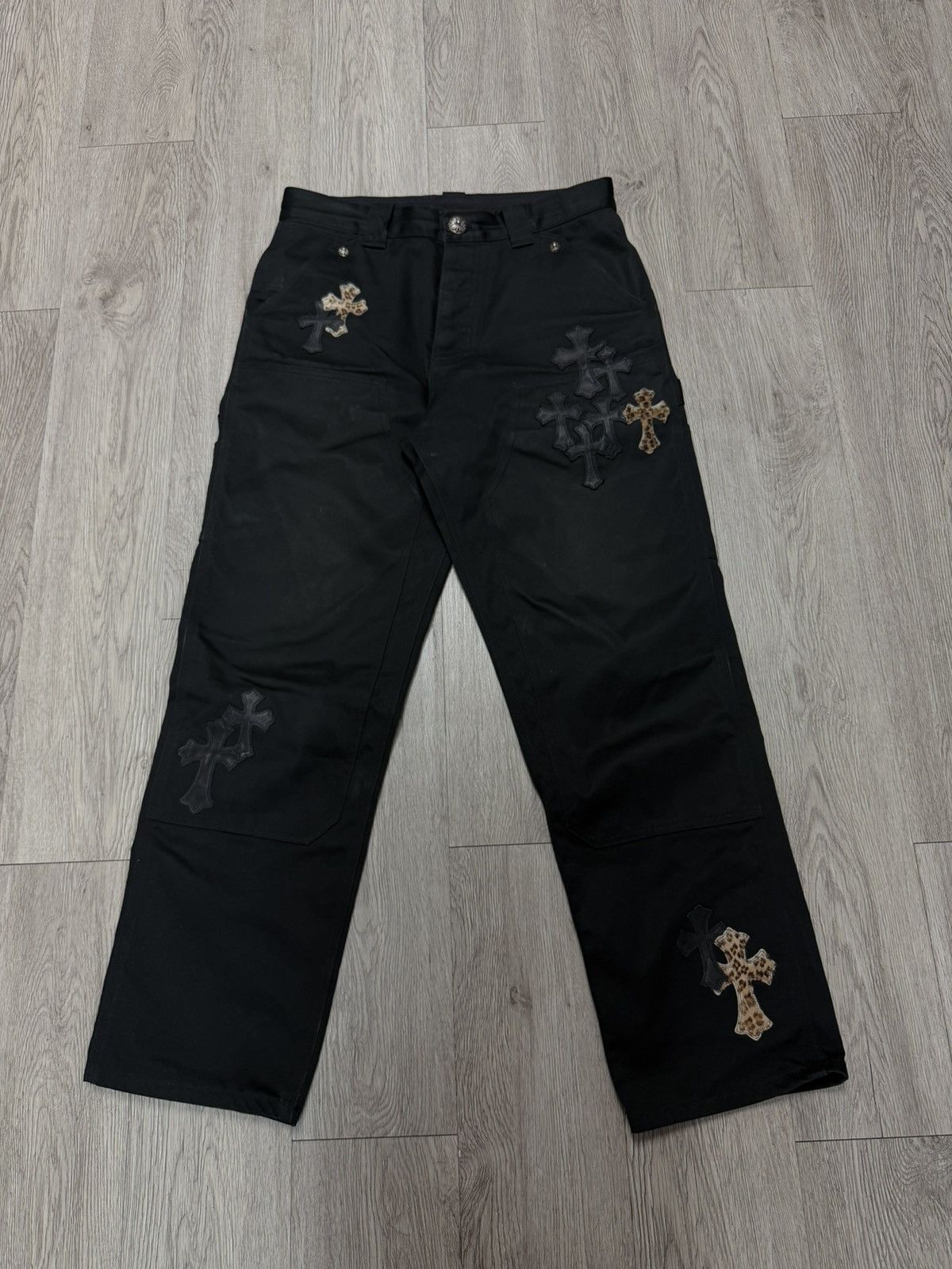 Chrome Hearts Chrome Hearts Black Leopard Patch Jeans Size US 31 - 1 Thumbnail