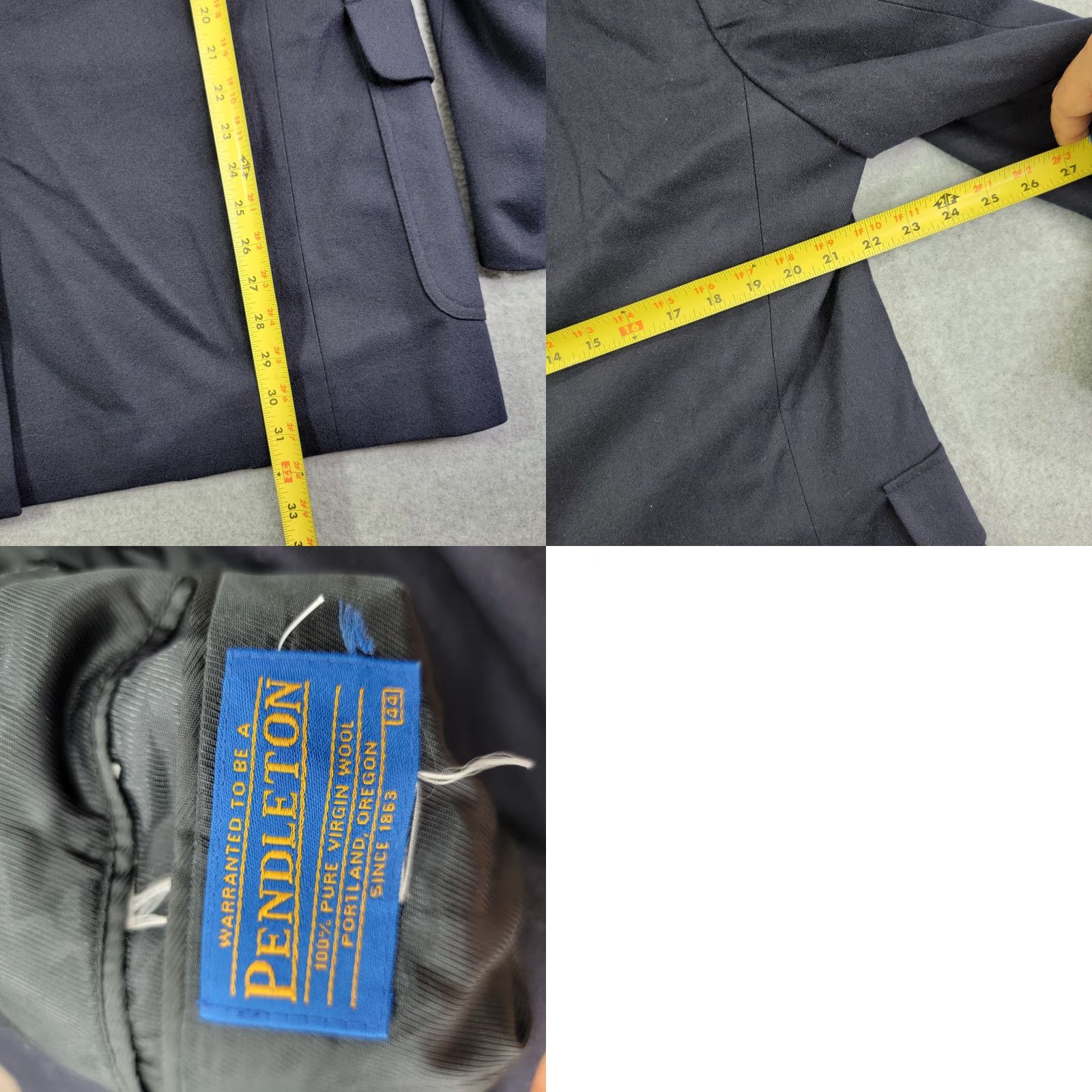 Pendleton Pendleton Blazer Sport Coat 44 Navy Wool 100% Vintage Mens Blazer Blue University Academia Dress Jacket World:2 Piece Casual/Business Mens Size 44R - 8 Thumbnail