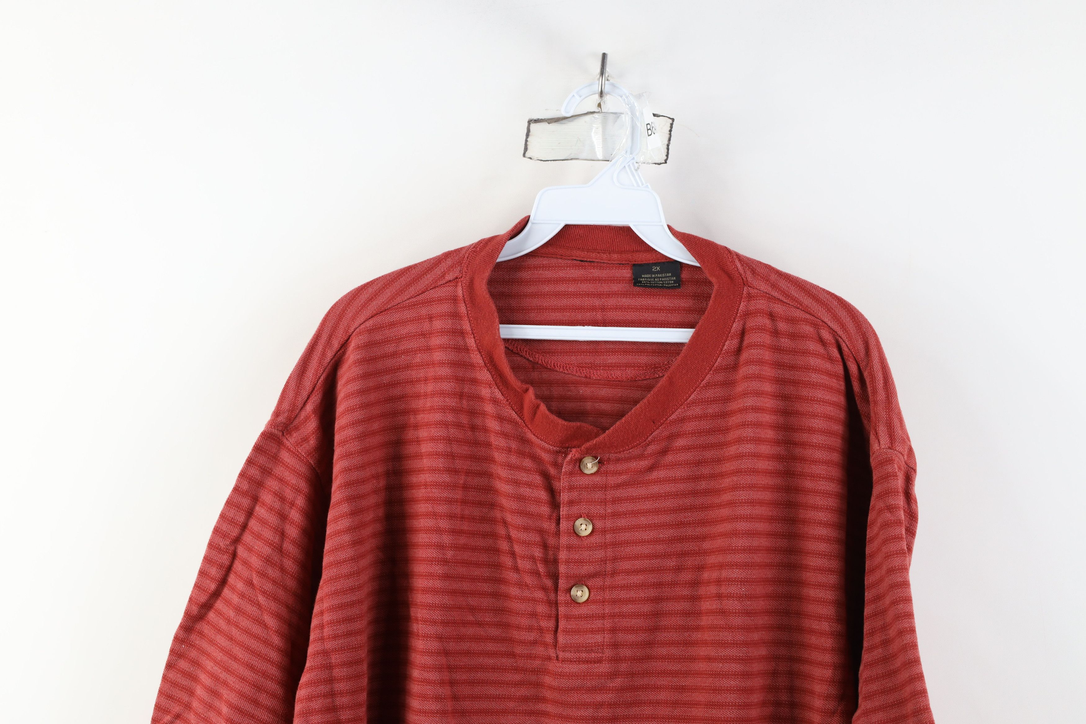 Vintage Vintage 90s Streetwear Knit Short Sleeve Henley T-Shirt Size US XXL / EU 58 / 5 - 2 Thumbnail