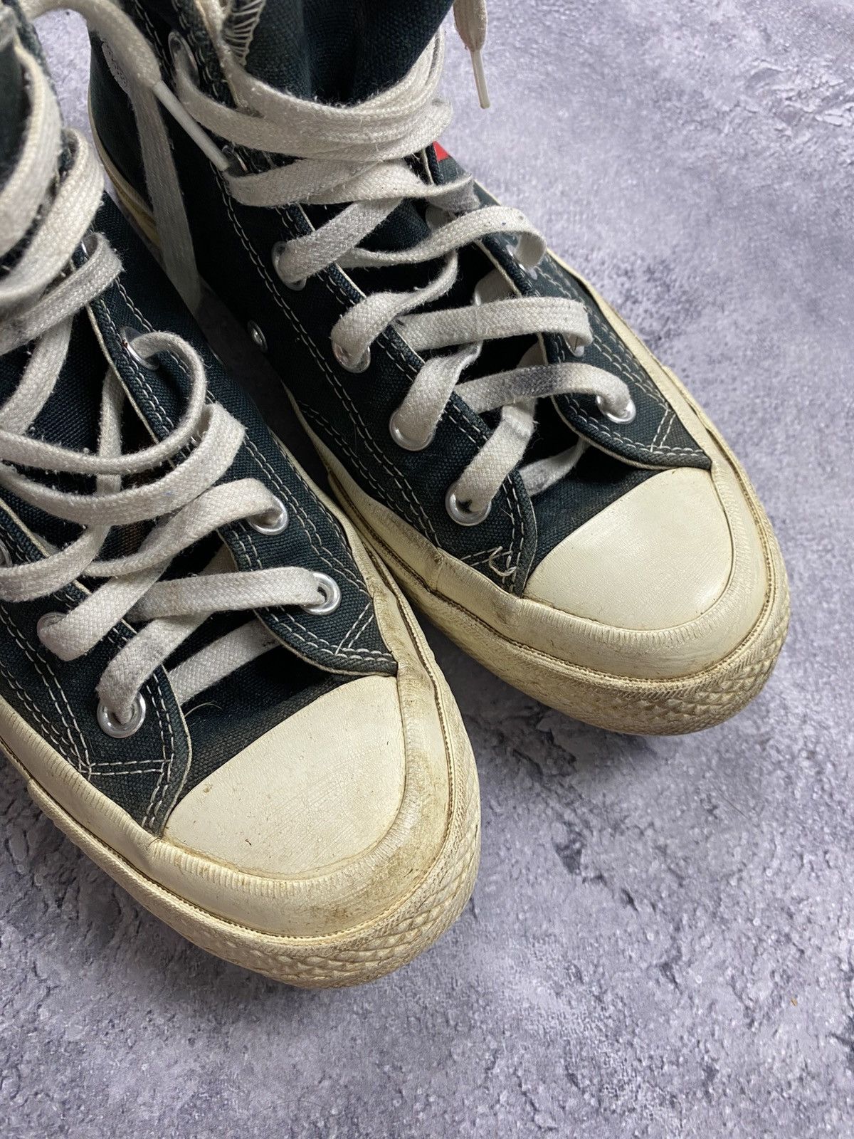 Comme des Garcons Comme Des Garçons Converse High Top Black Heart Sneakers Size US 6 / EU 39 - 11 Thumbnail