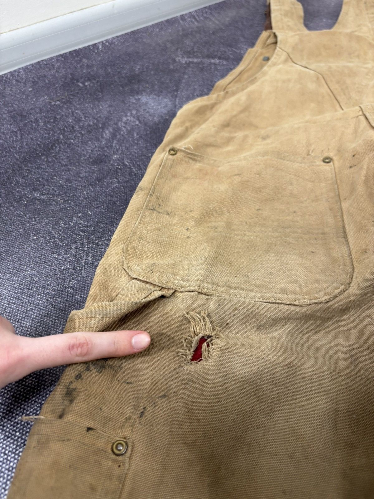 Carhartt Vintage Carhartt 1990s Duck Canvas Double Knee Bib Overalls Size US 34 / EU 50 - 22 Thumbnail