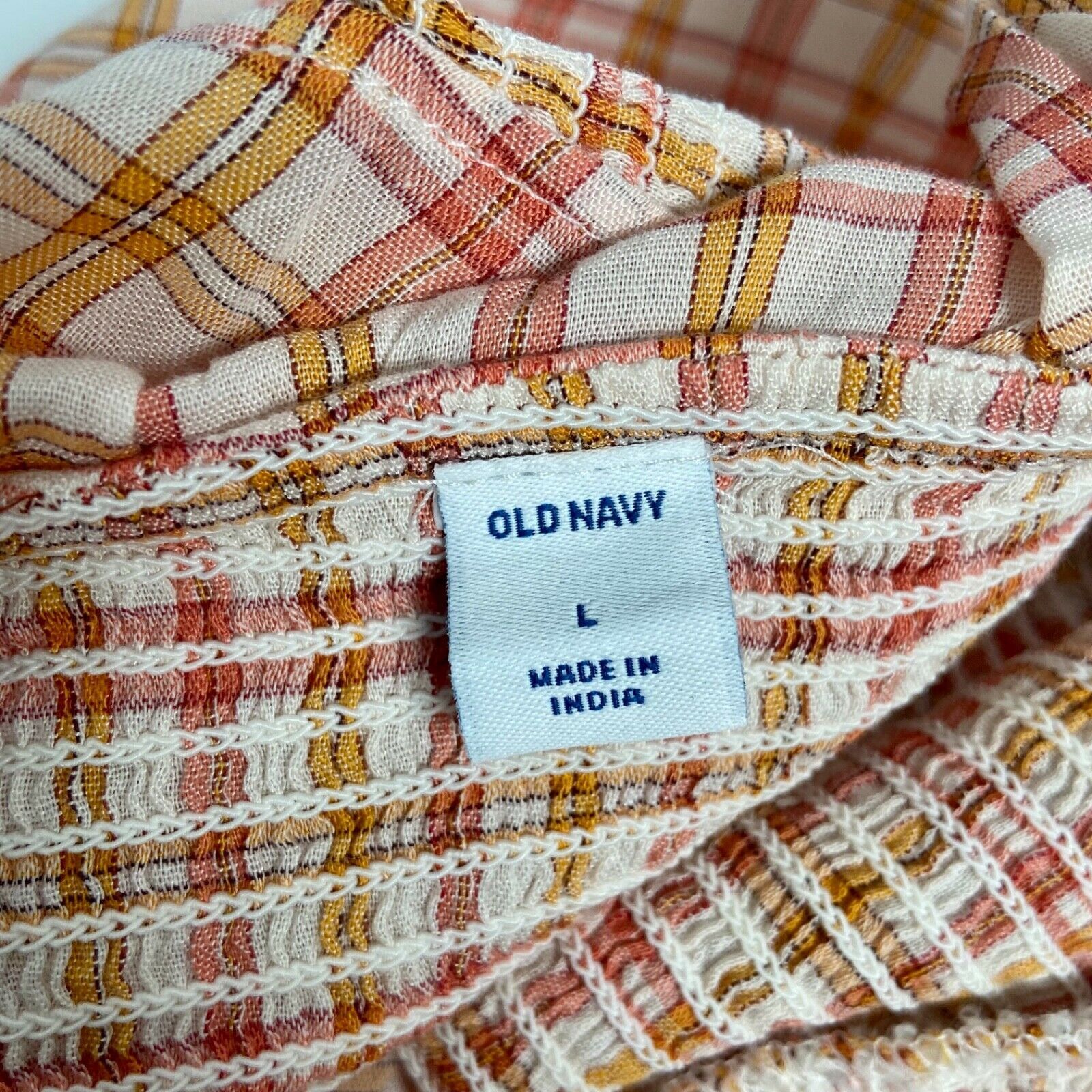 Old Navy Old Navy Ruffled Smocked Bodice Plaid Sleeveless Top Large Size L / US 10 / IT 46 - 3 Thumbnail