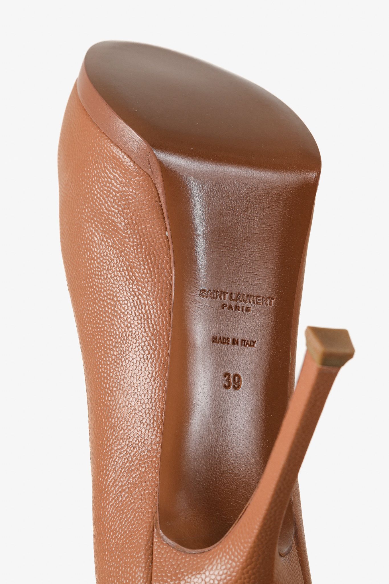 Saint Laurent Paris Saint Laurent Nude Beige Stingray-Stamped Leather Pumps Size US 8.5 / IT 38.5 - 5 Thumbnail