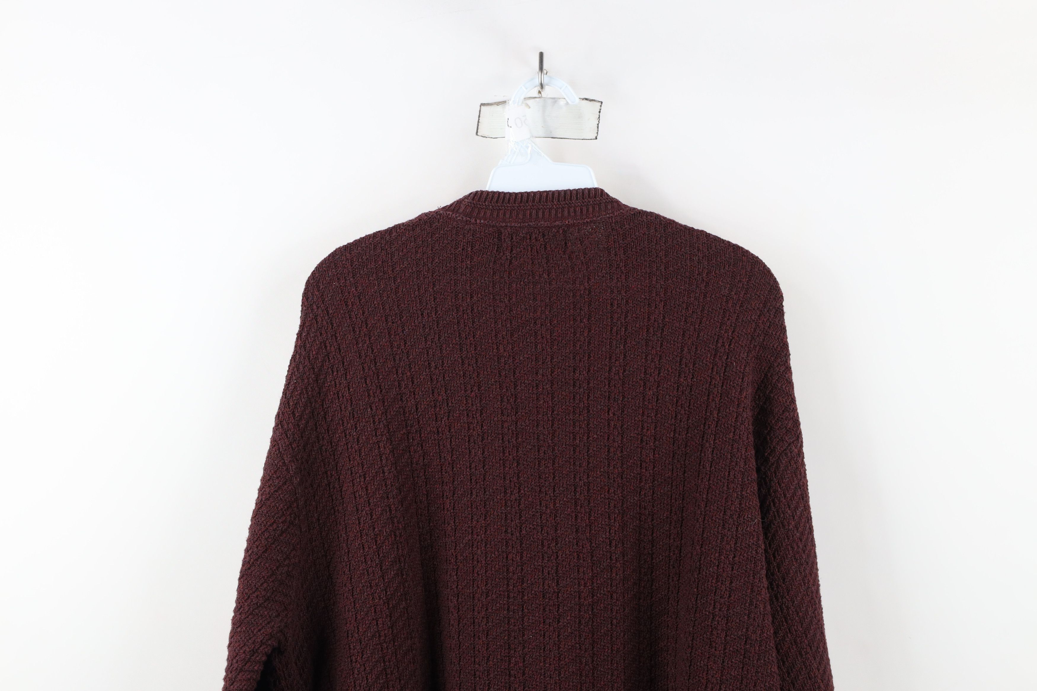 Vintage Vintage 90s Streetwear Hand Framed Knit Crewneck Sweater Red Size US XXL / EU 58 / 5 - 8 Thumbnail