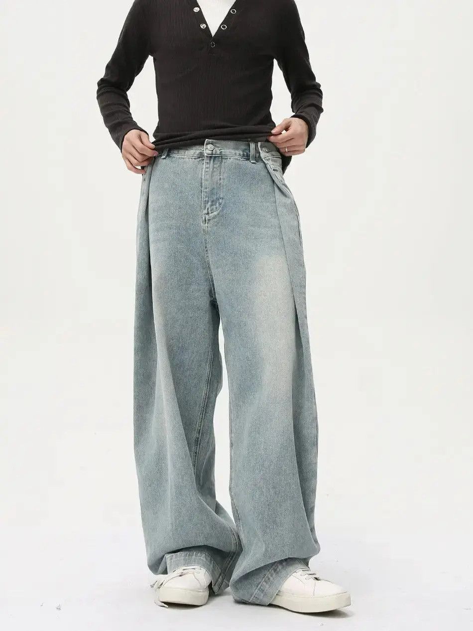 Japanese Brand Retro loose high street straight leg jeans Size US 32 / EU 48 - 4 Thumbnail