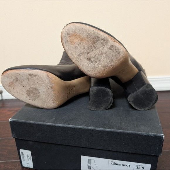 Rag & Bone Rag & Bone Agnes Ankle Leather Block Heel Boots - Black Size US 8.5 / IT 38.5 - 4 Thumbnail