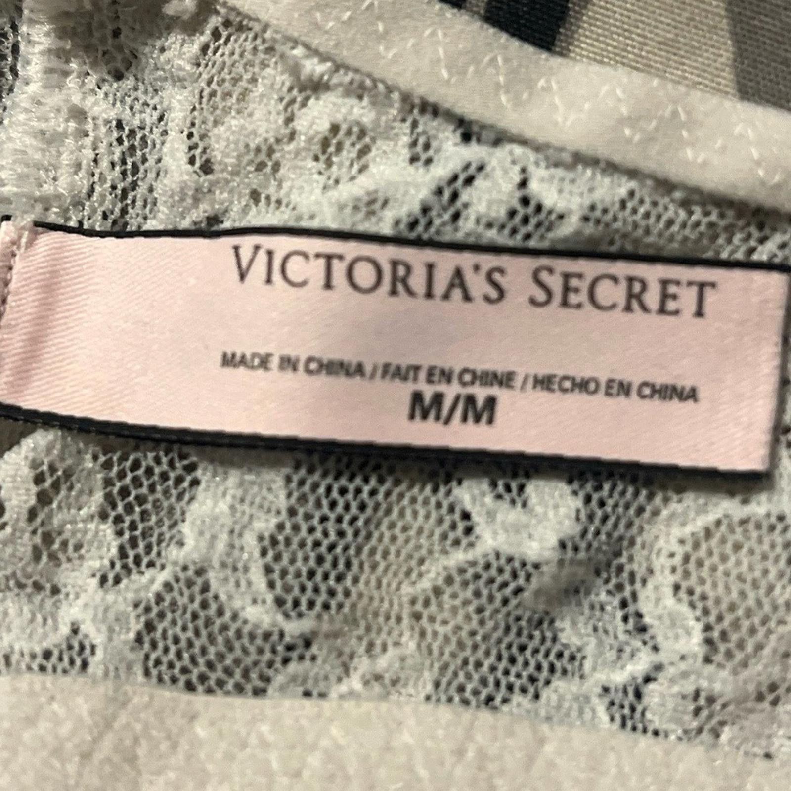 Other VICTORIA'S SECRET Bralette M/M White Racerback Lace Floral Size ONE SIZE - 4 Thumbnail
