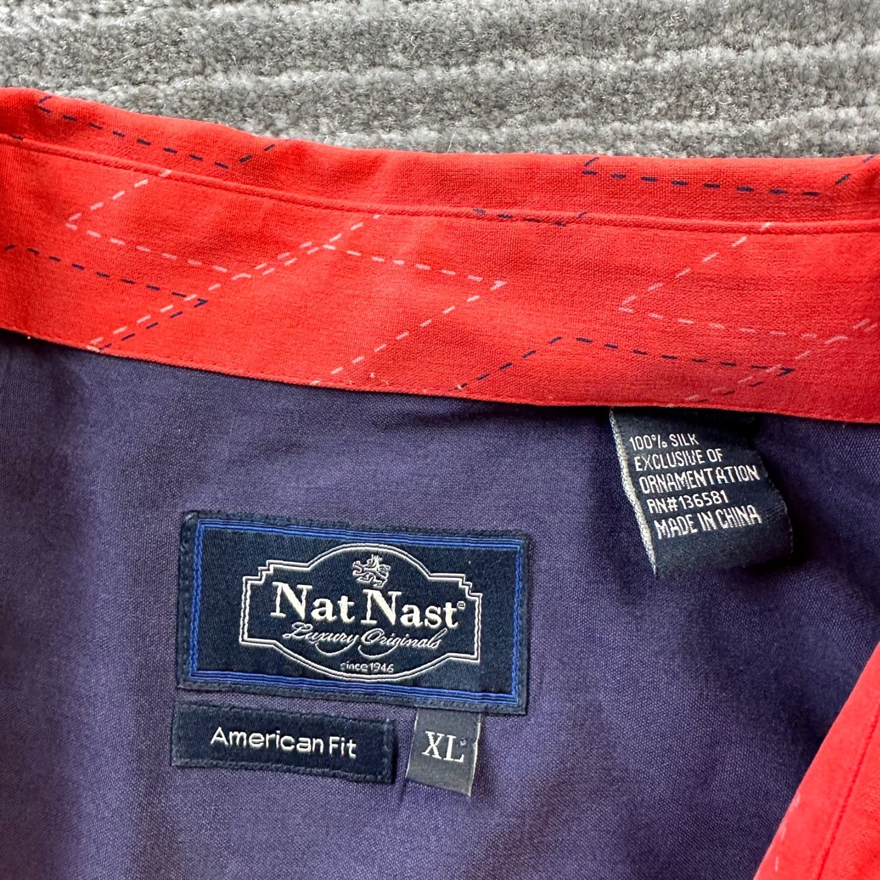 Nat Nast VINTAGE Nat Nast Shirt Mens XL Orange Camp Casual Bowling Silk Size US XL / EU 56 / 4 - 6 Thumbnail