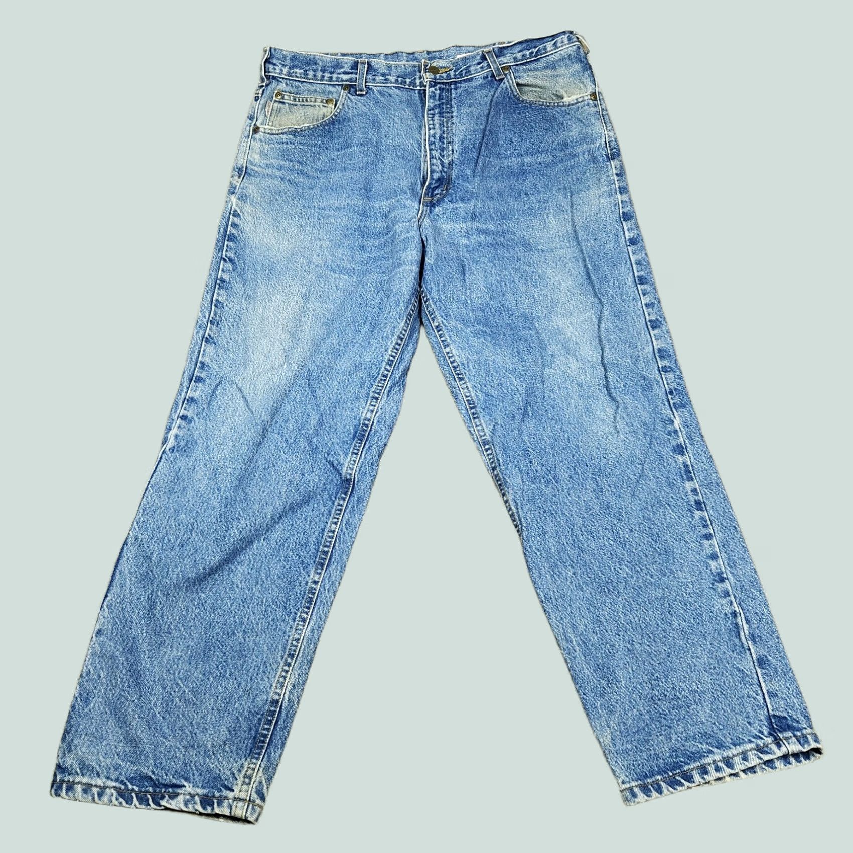 Carhartt Carhartt Vtg B113DST Jeans Mens 38x30 Blue Denim Straight Fit Outdoor Pants B120 Size US 38 / EU 54 - 1 Thumbnail
