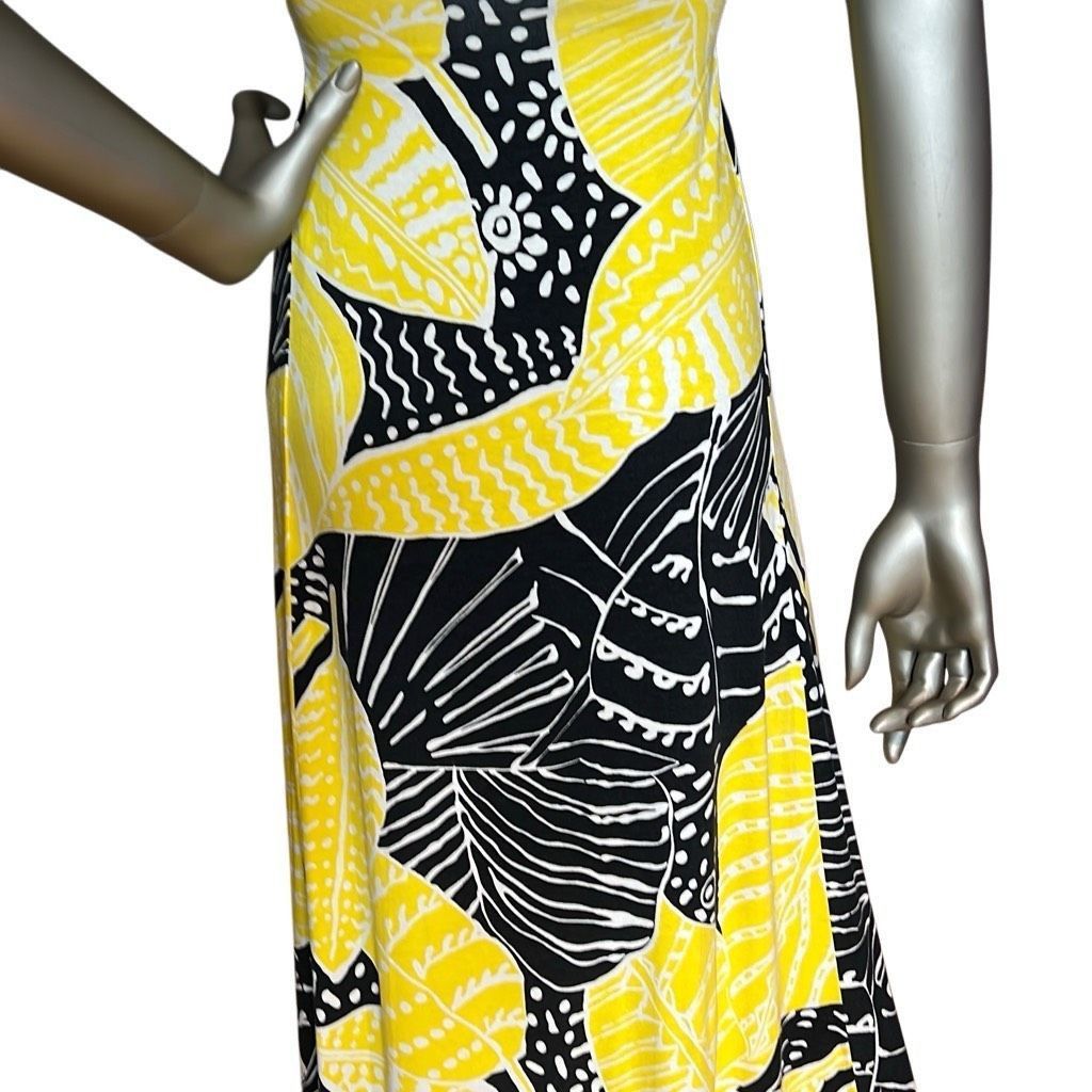 Other NWOT Sky Yellow & Black Tropical Print Maxi Dress S XS (020) Size XS / US 0-2 / IT 36-38 - 7 Thumbnail