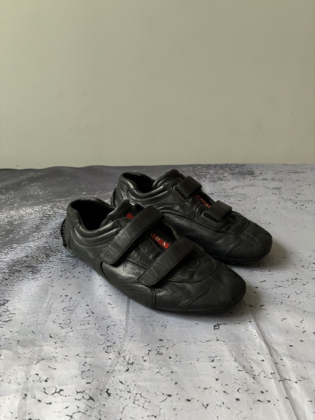 Vintage Prada Montecarlo Velcro Leather Sneakers
