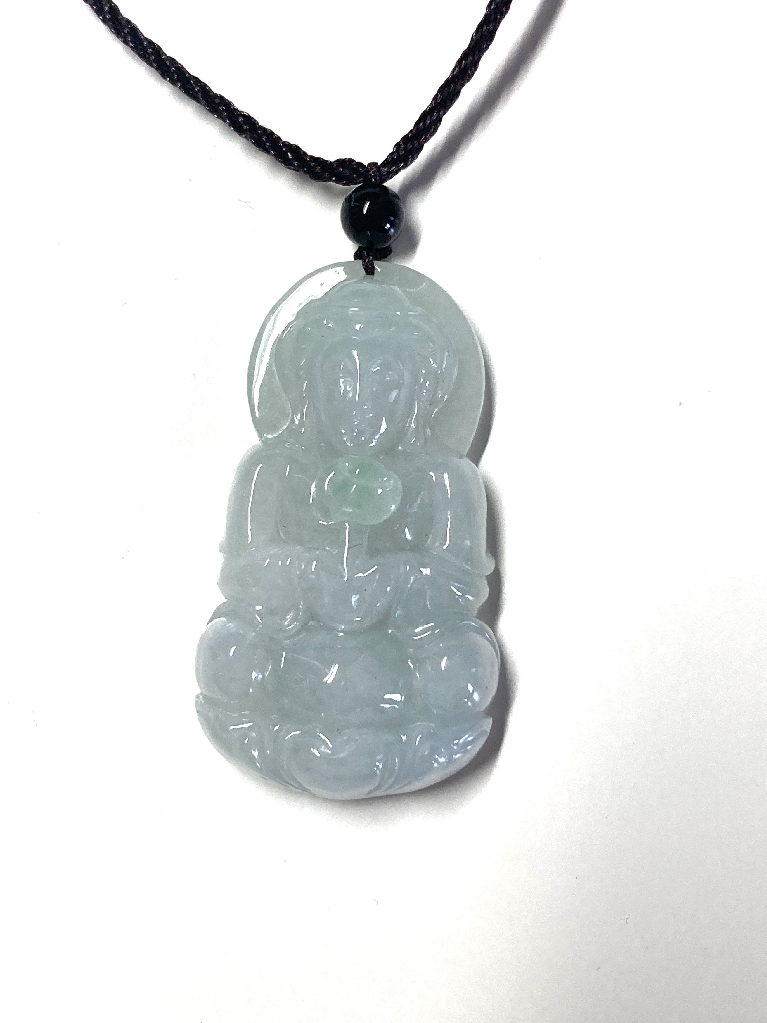 Other 60003 Certified Jadeite jade Green Guanyin kwan Yin Pendant Size ONE SIZE - 2 Thumbnail