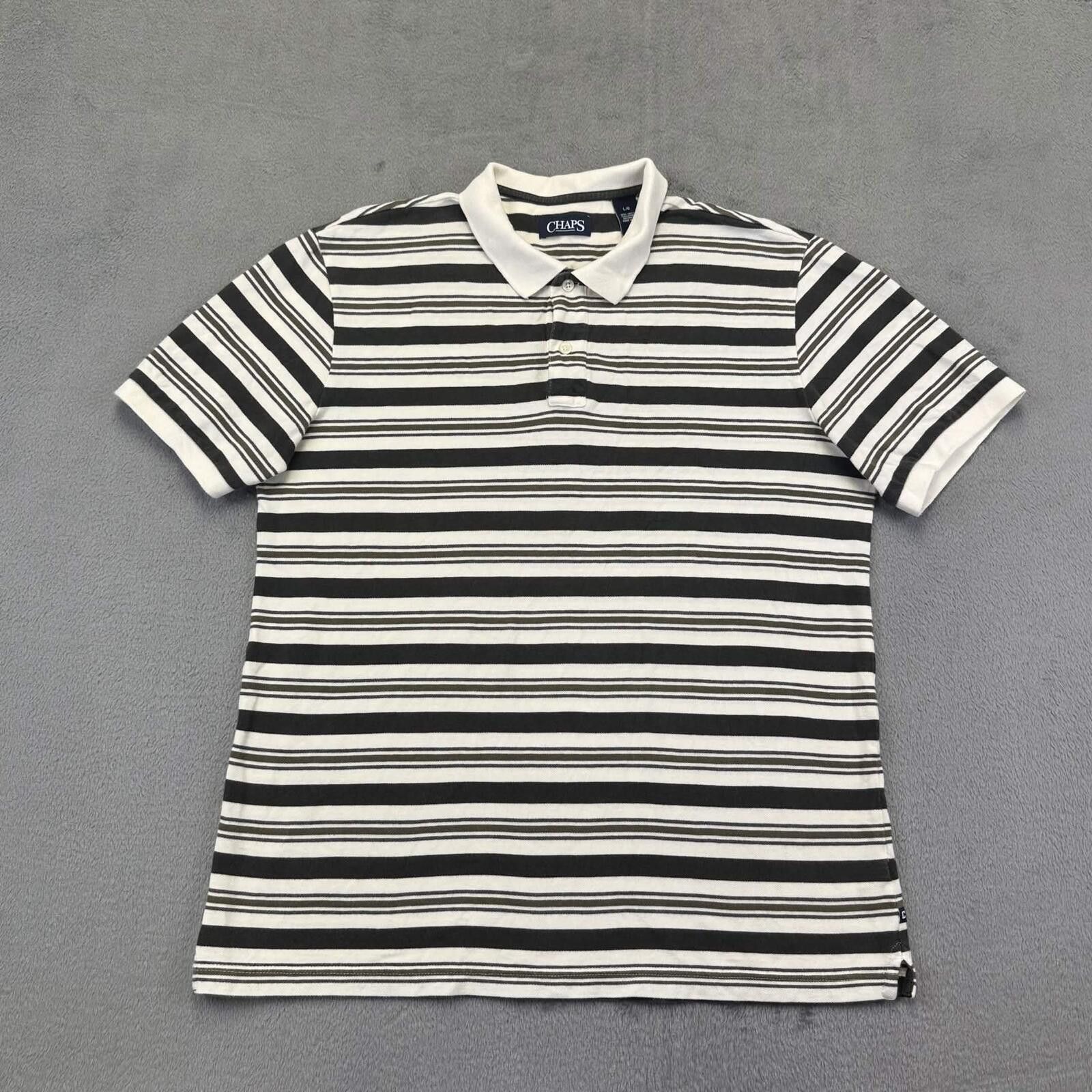 Chaps CHAPS Men's Polo Shirt Large L/G Striped Short Sleeve Size US L / EU 52-54 / 3 - 1 Thumbnail