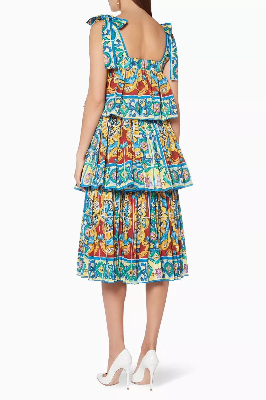 Dolce & Gabbana o1y0825 Sleeveless Midi Dress in Multicolor Size S / US 4 / IT 40 - 3 Thumbnail