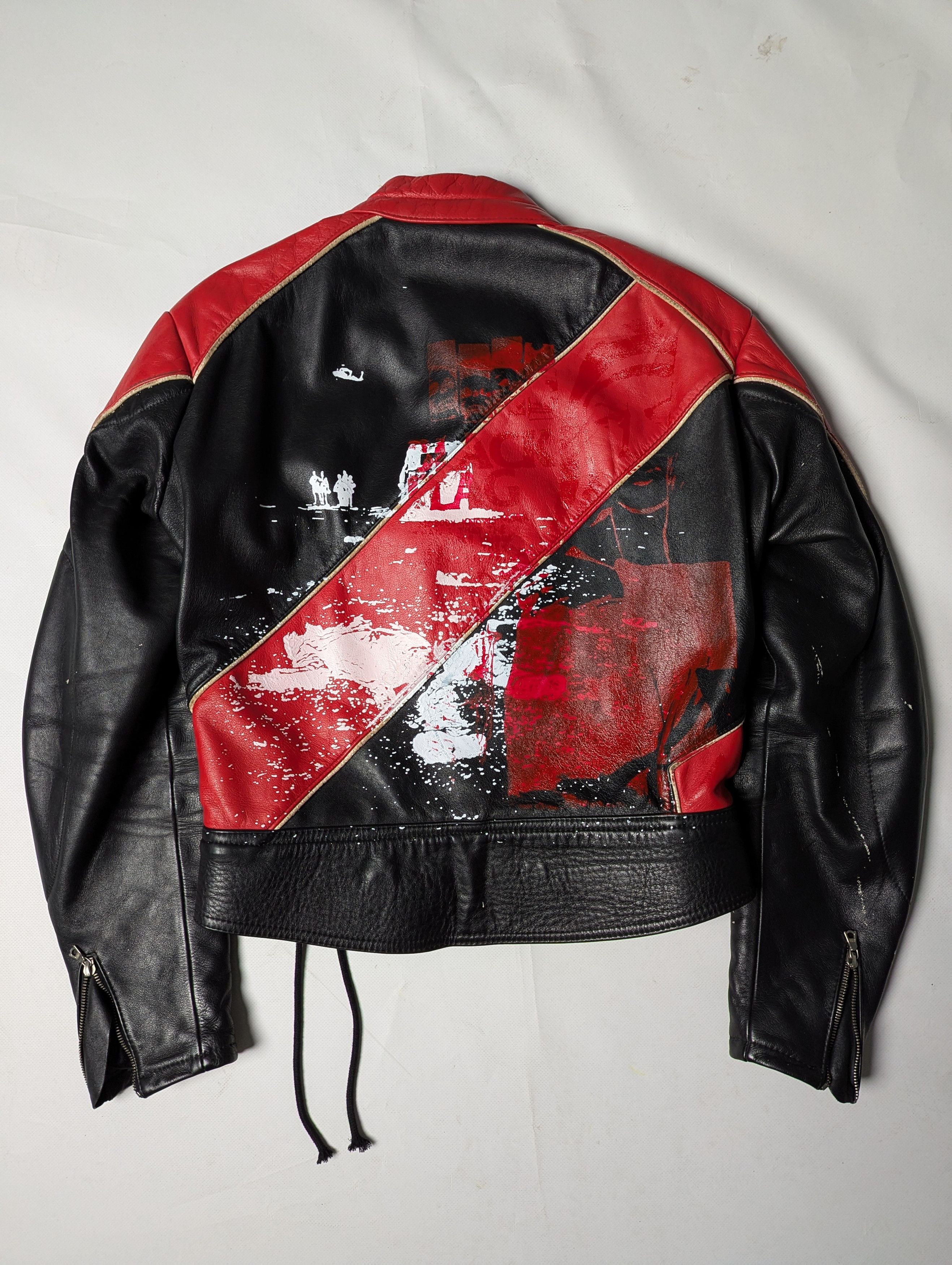 Leather 90s Schwabenleder Two Tone Handprinted Leather Jacket Size US M / EU 48-50 / 2 - 10 Thumbnail