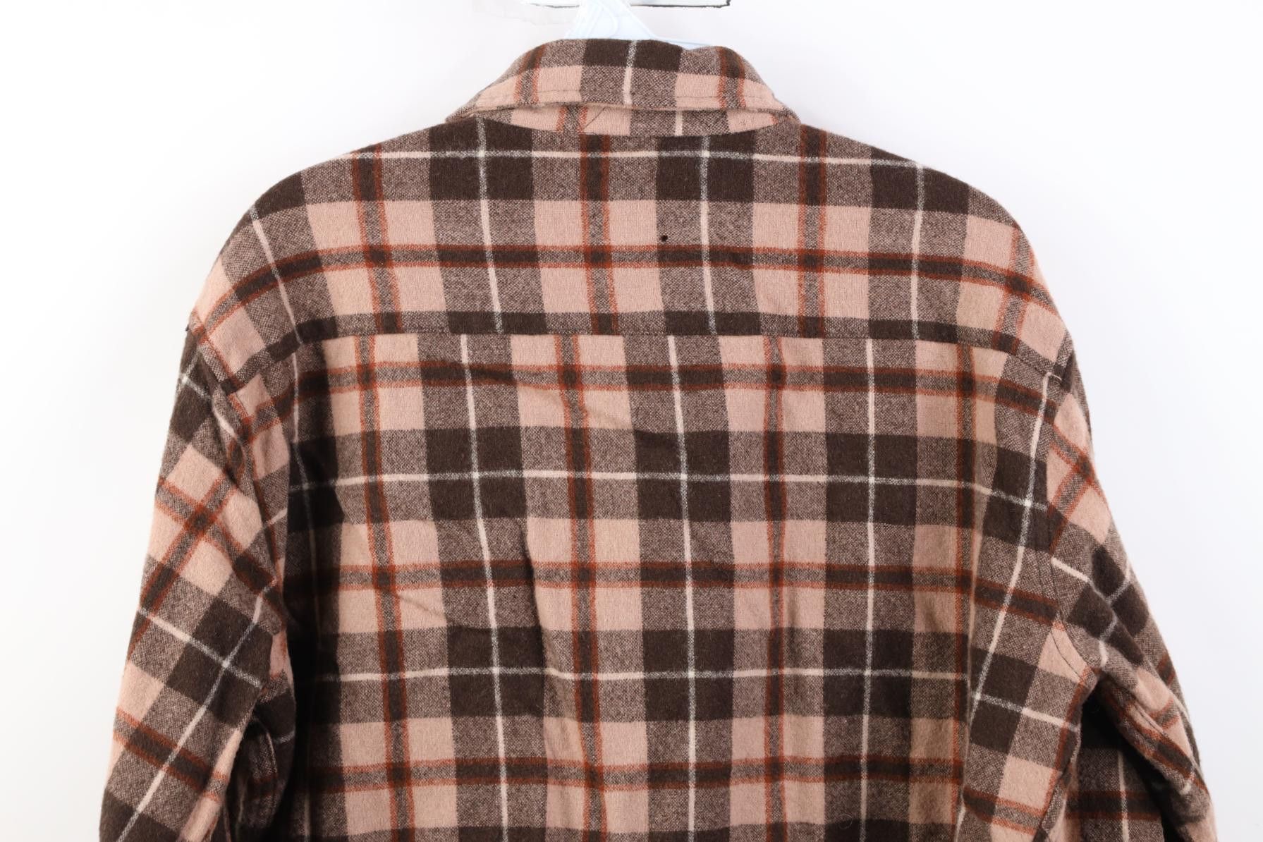 Vintage Vintage 70s Streetwear Wool Knit Board Button Shirt Plaid Size US L / EU 52-54 / 3 - 12 Thumbnail