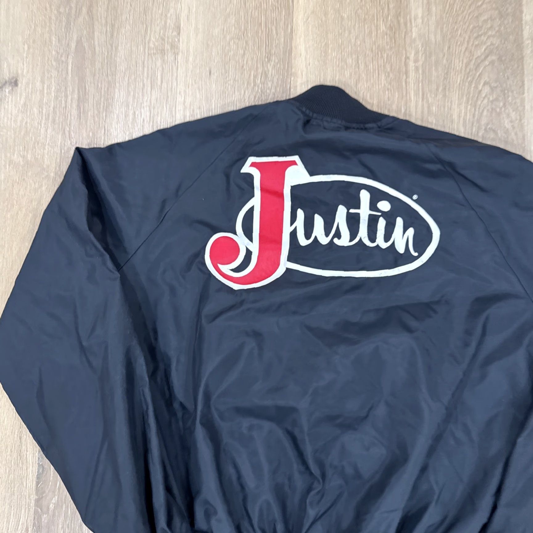 Chalk Line Chalk Line Jacket Windbreaker Vtg Justin Boots Large Black Nylon 1980s Casual Mens USA Size US L / EU 52-54 / 3 - 3 Thumbnail