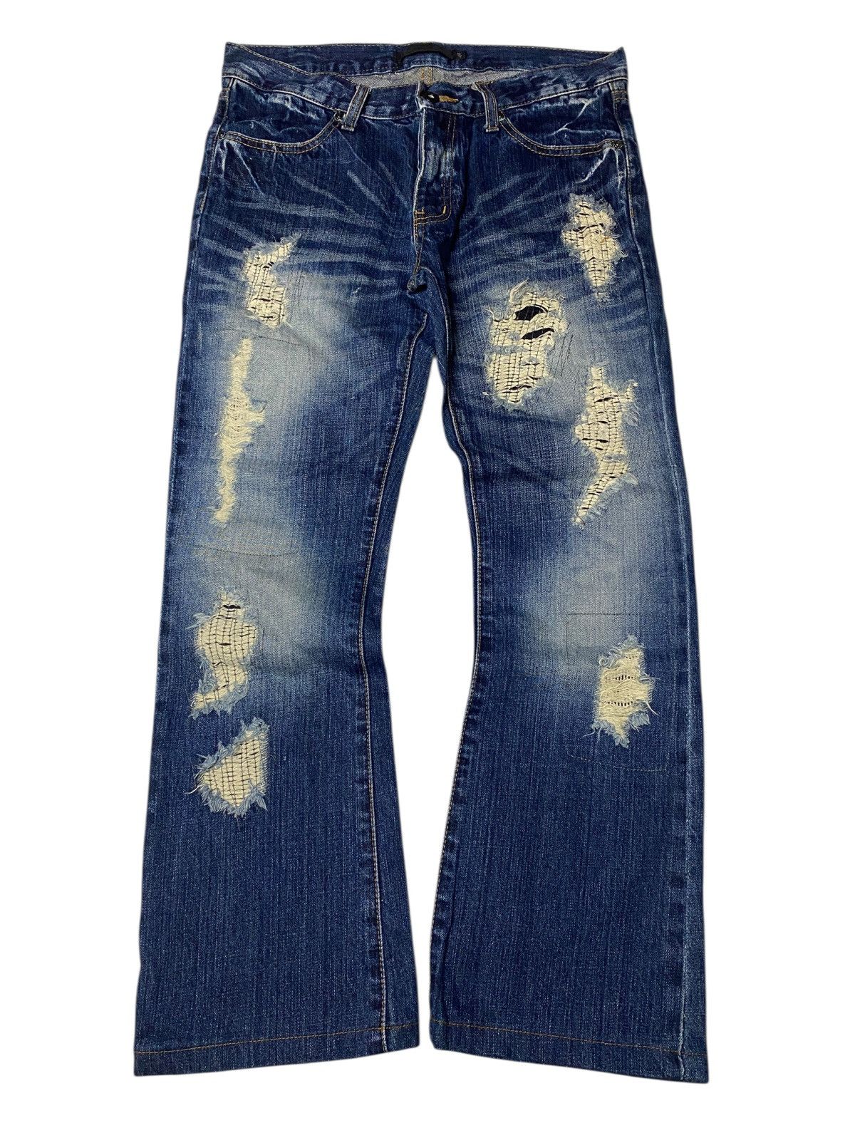Fuga Seawash Distressed Flared Jeans