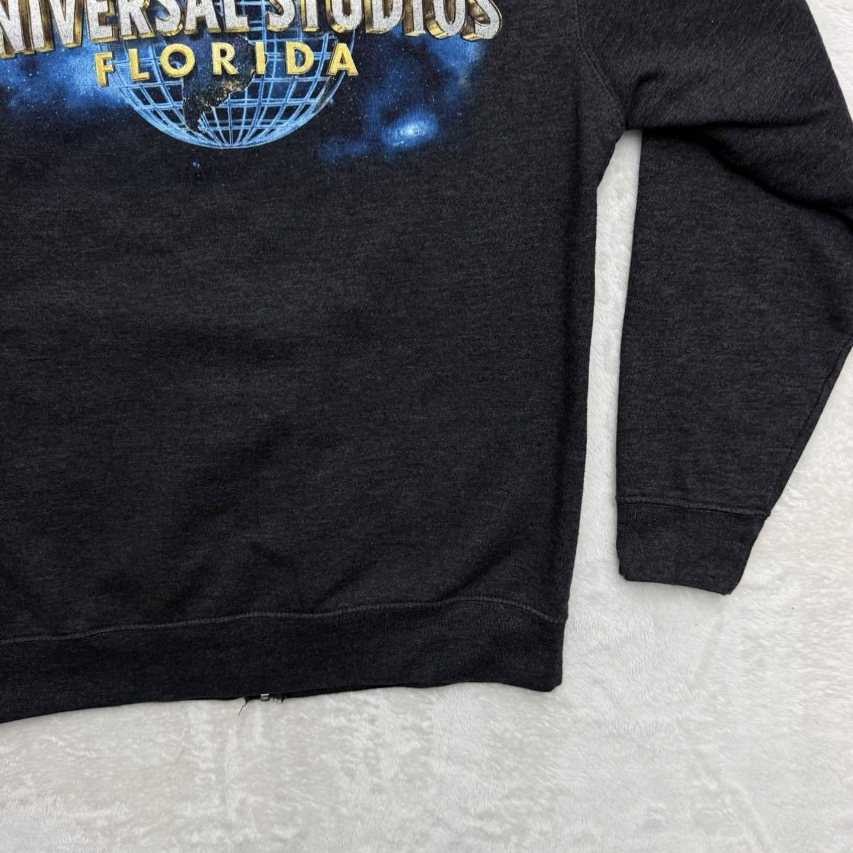 Vintage Universal Studios Hoodie Mens Medium Gray Full Zip Graphic Print Logo Pockets Fleece Jacket Size US M / EU 48-50 / 2 - 5 Thumbnail
