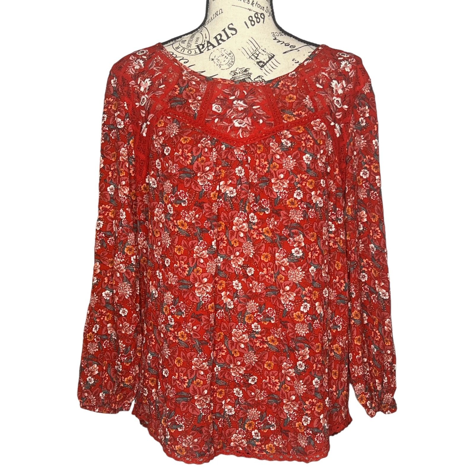 Other Tempesta Lace Detail 3/4 Sleeve Top - Stitch Fix Boho Blouse Size S / US 4 / IT 40 - 1 Thumbnail