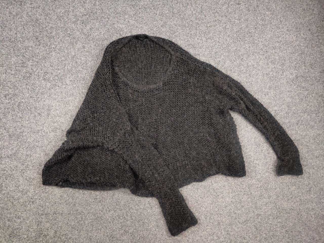 Vintage Umit unal Design oversized knit Dark Wool cropped Sweater Size L / US 10 / IT 46 - 11 Thumbnail