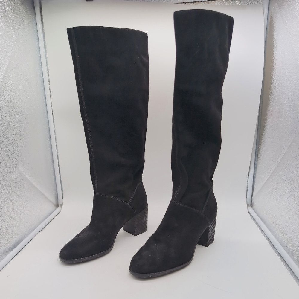 Frye Frye & Co. Sz 10 Phoebe Slouch Tall 70690 Womens Black Sued Size US 10 / IT 40 - 1 Thumbnail