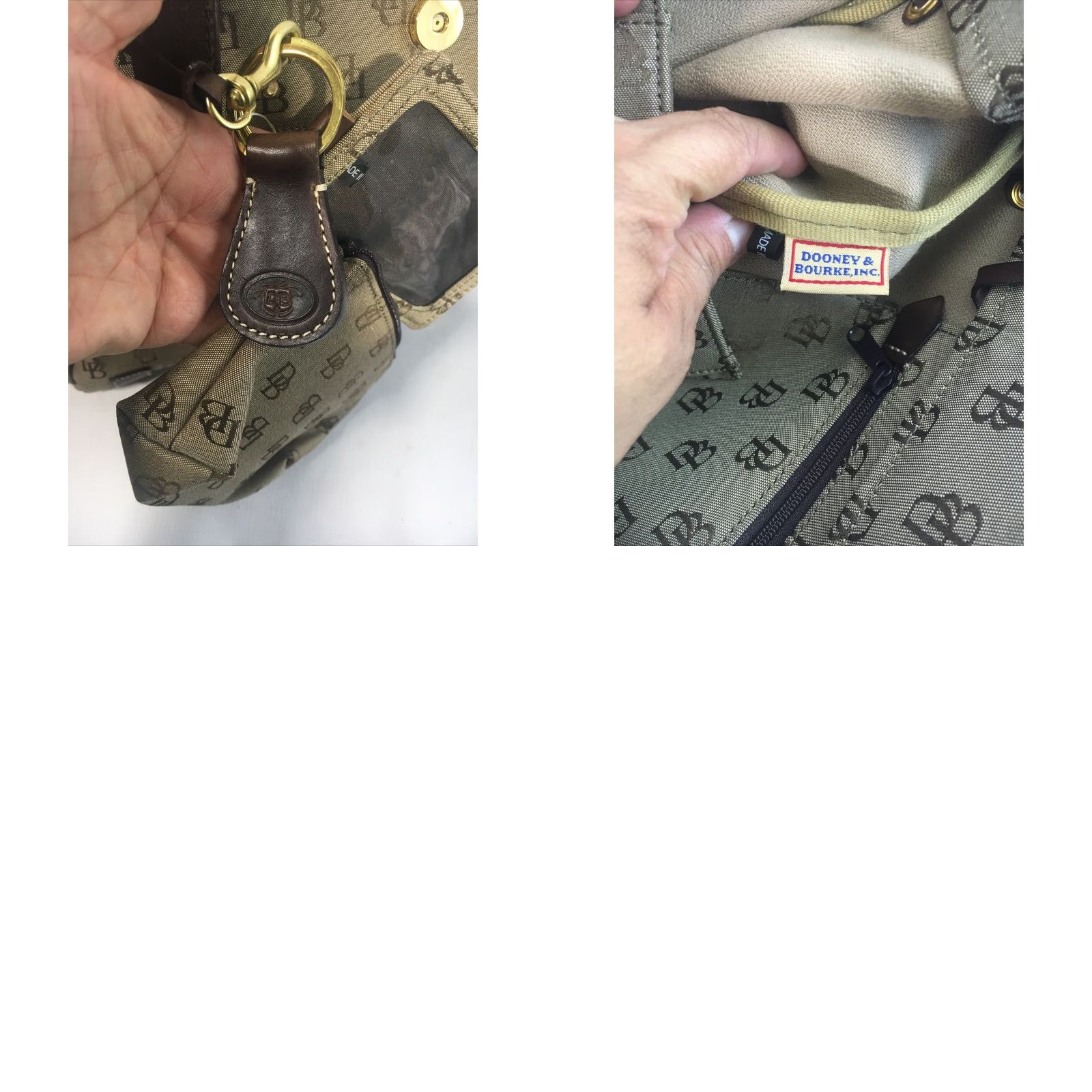 Dooney & Bourke Dooney & Bourke Tote Logo Signature Large Hand Bag Women Brown Fabric Magnetic Snap 15x11x6 Size ONE SIZE - 8 Thumbnail