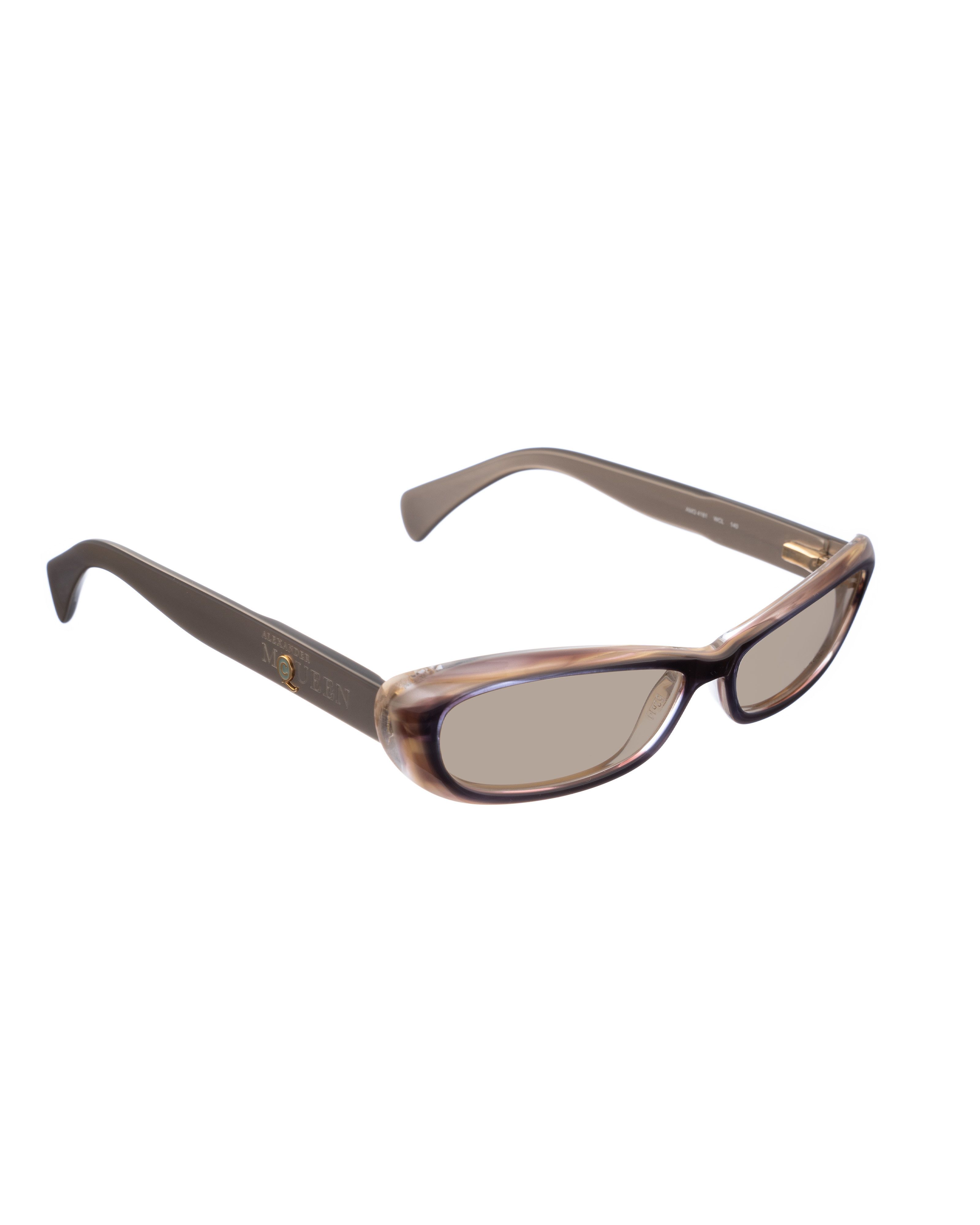 Alexander McQueen Alexander McQueen 90s Double Brown Cat-Eye Sunglasses Size ONE SIZE - 1 Thumbnail