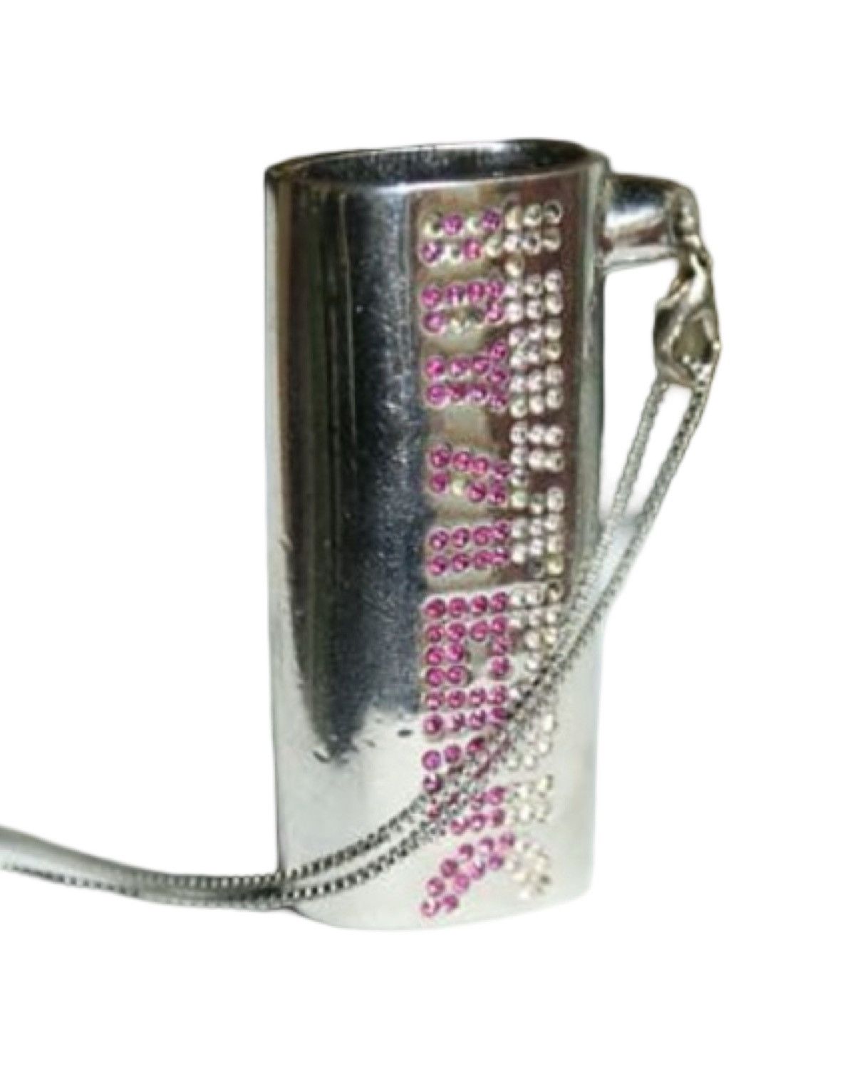 925 Silver Rhine Stone Embelished Lighter Case Necklace