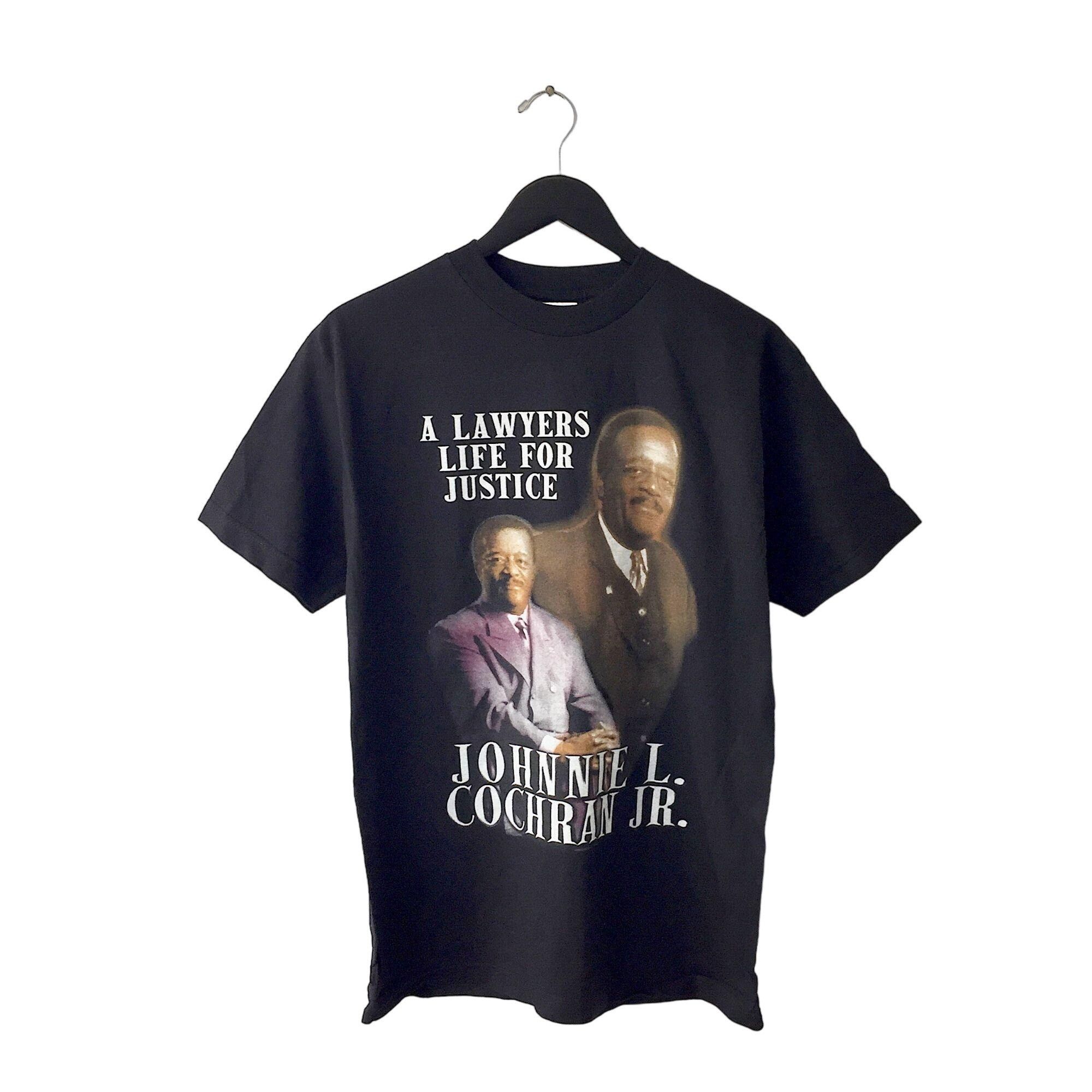 Image of Alstyle x Rap Tees Oj Simpson Lawyer Johnnie Cochran Memorial Rap Tee T Shirt in Black (Size Small)