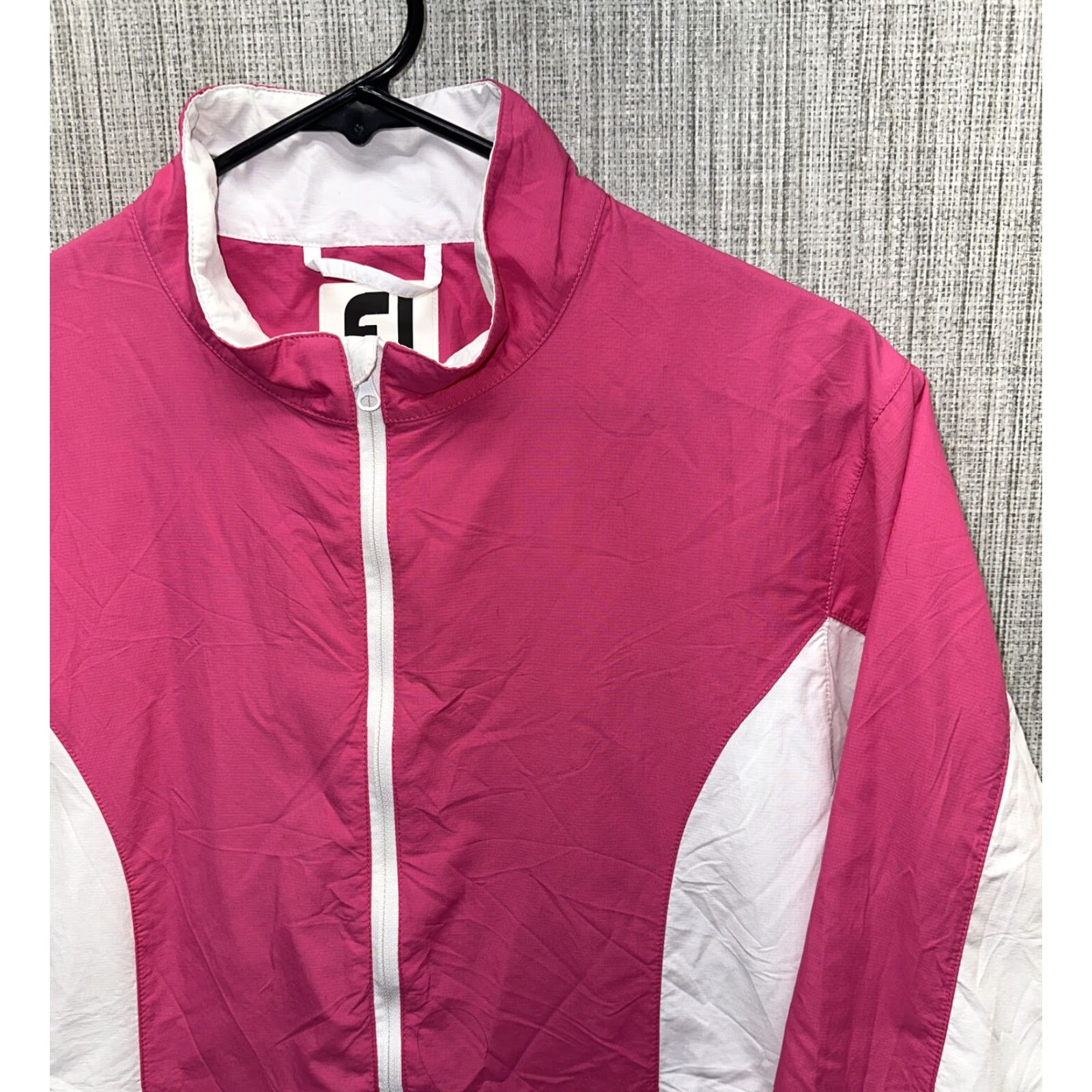 Footjoy FootJoy Women's Full Zip Golf Jacket, Size M, Pink/White Nylon, Casual, Regular Fit Size M / US 6-8 / IT 42-44 - 2 Thumbnail