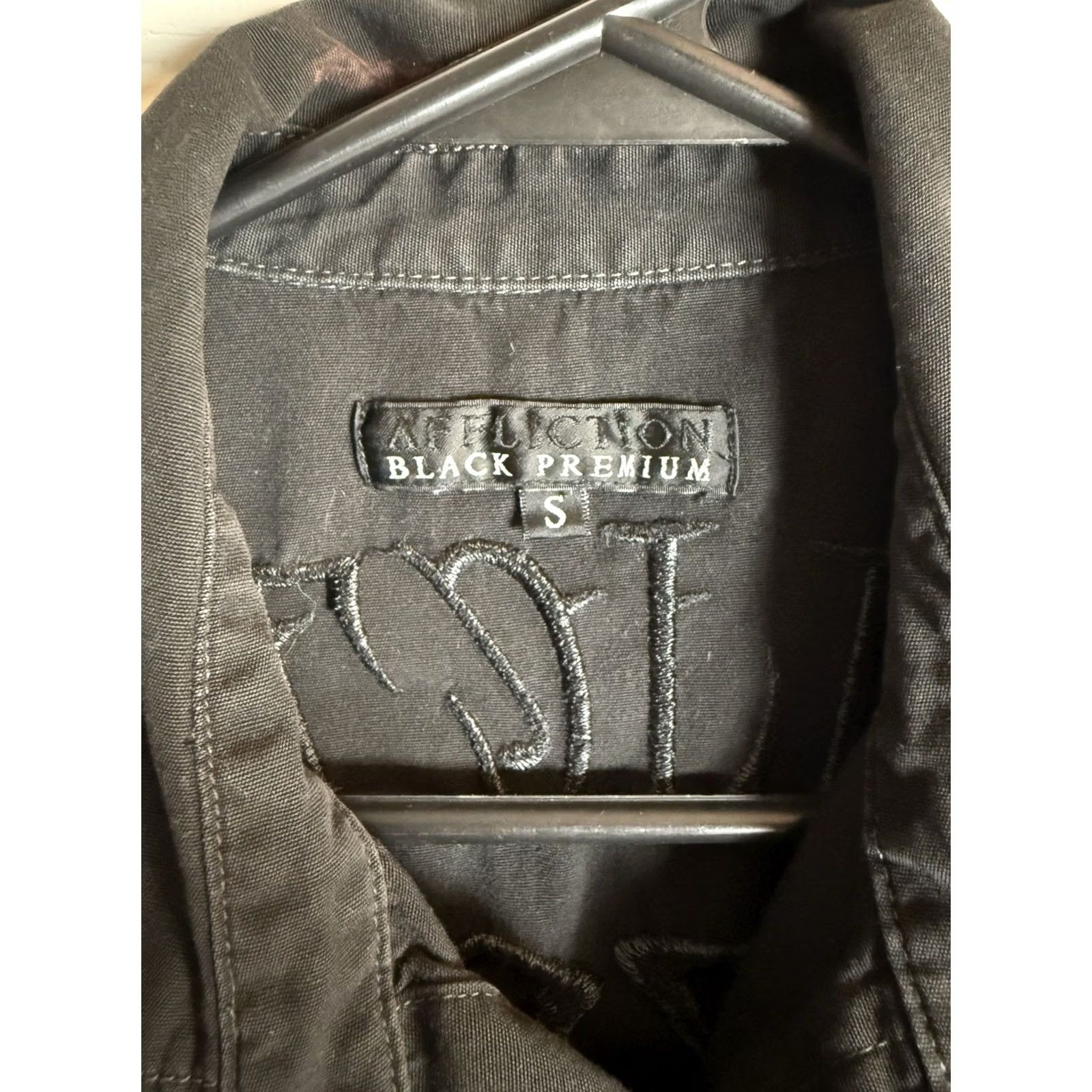 Affliction Affliction Black Premium Men’s OVERTAKE Long Sleeve Dress Shirt Black Mens S Shirt Size 36R - 6 Thumbnail