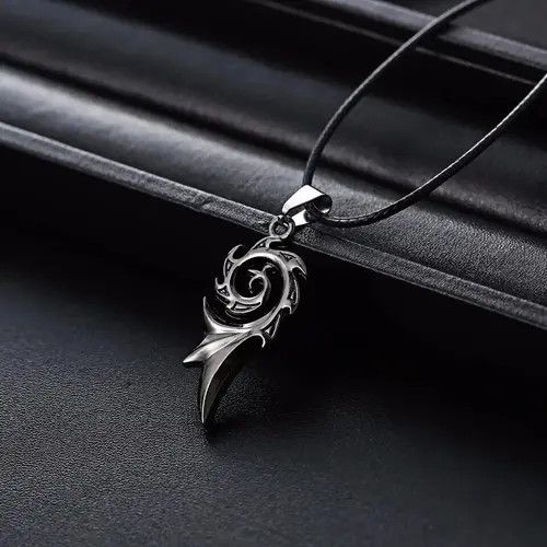 Jewelry Cool Leather Chain Pendant Necklace Size ONE SIZE - 2 Thumbnail