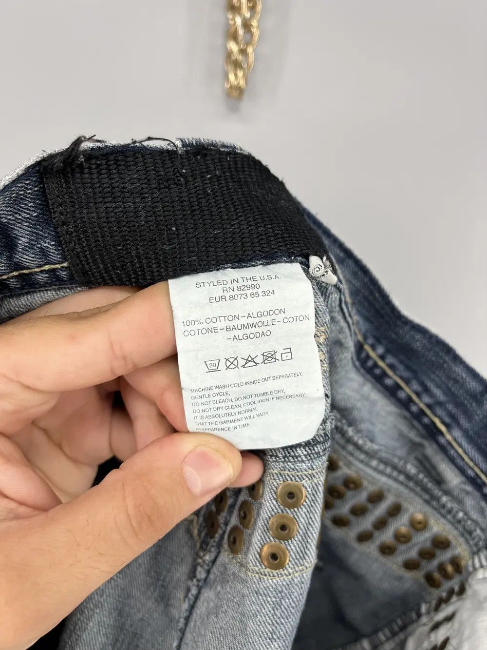 Karl Kani Vintage Karl Kani Baggy Rap Jeans Rivet Stud Big Logo Size34 Size US 34 / EU 50 - 15 Thumbnail