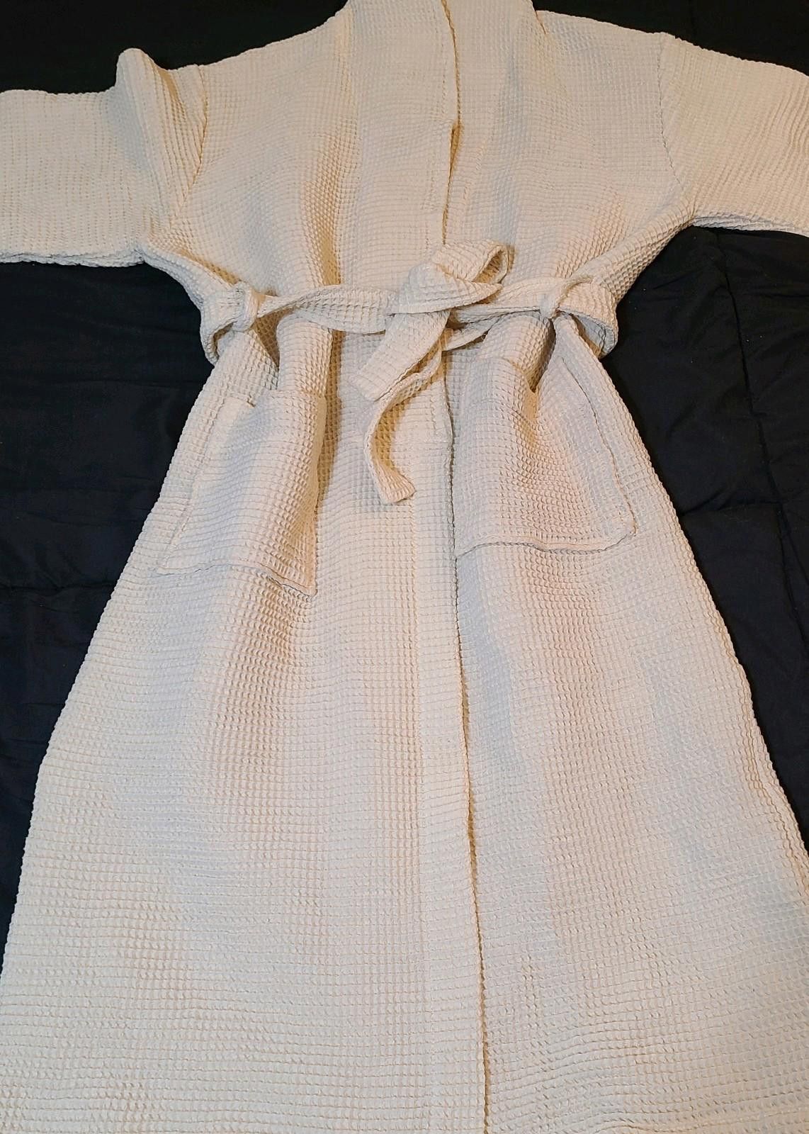Designer Under The Canopy Organic Cotton Waffle Robe One Size Spa Size ONE SIZE - 2 Thumbnail