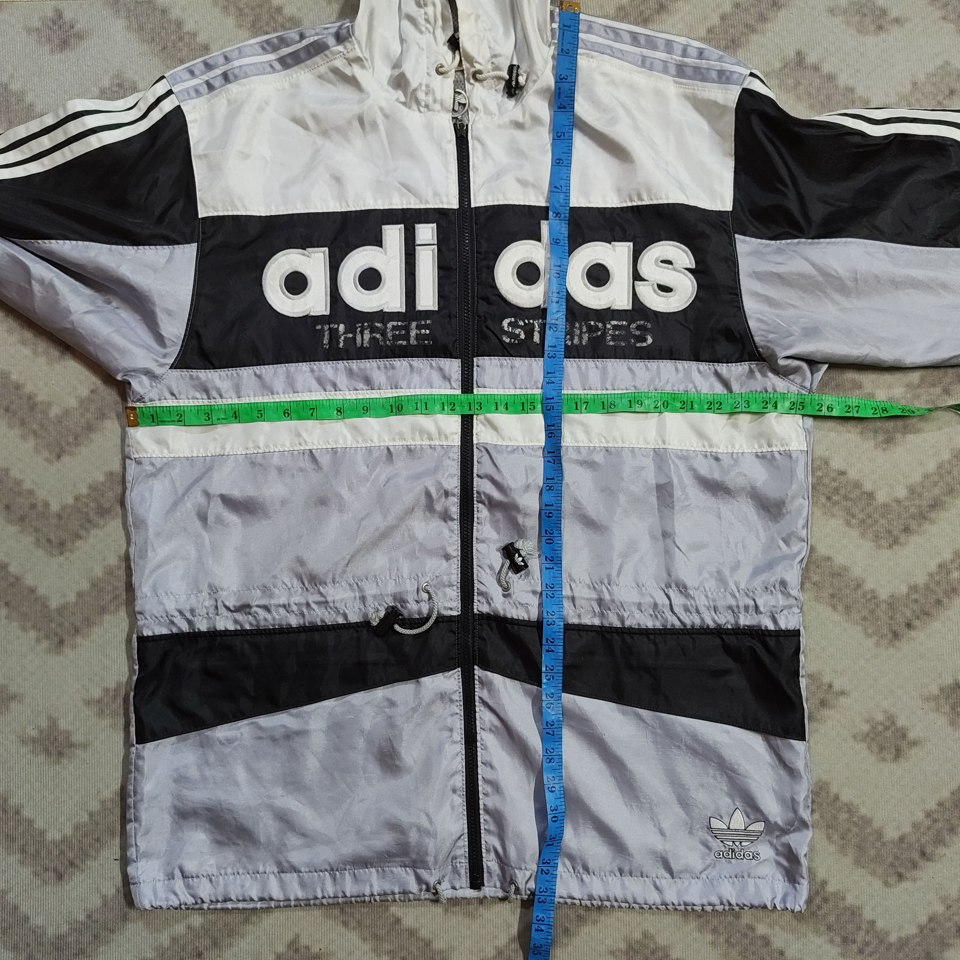 Adidas Vintage 90s ADIDAS Spellout Hooded Windbreaker Size US L / EU 52-54 / 3 - 14 Thumbnail