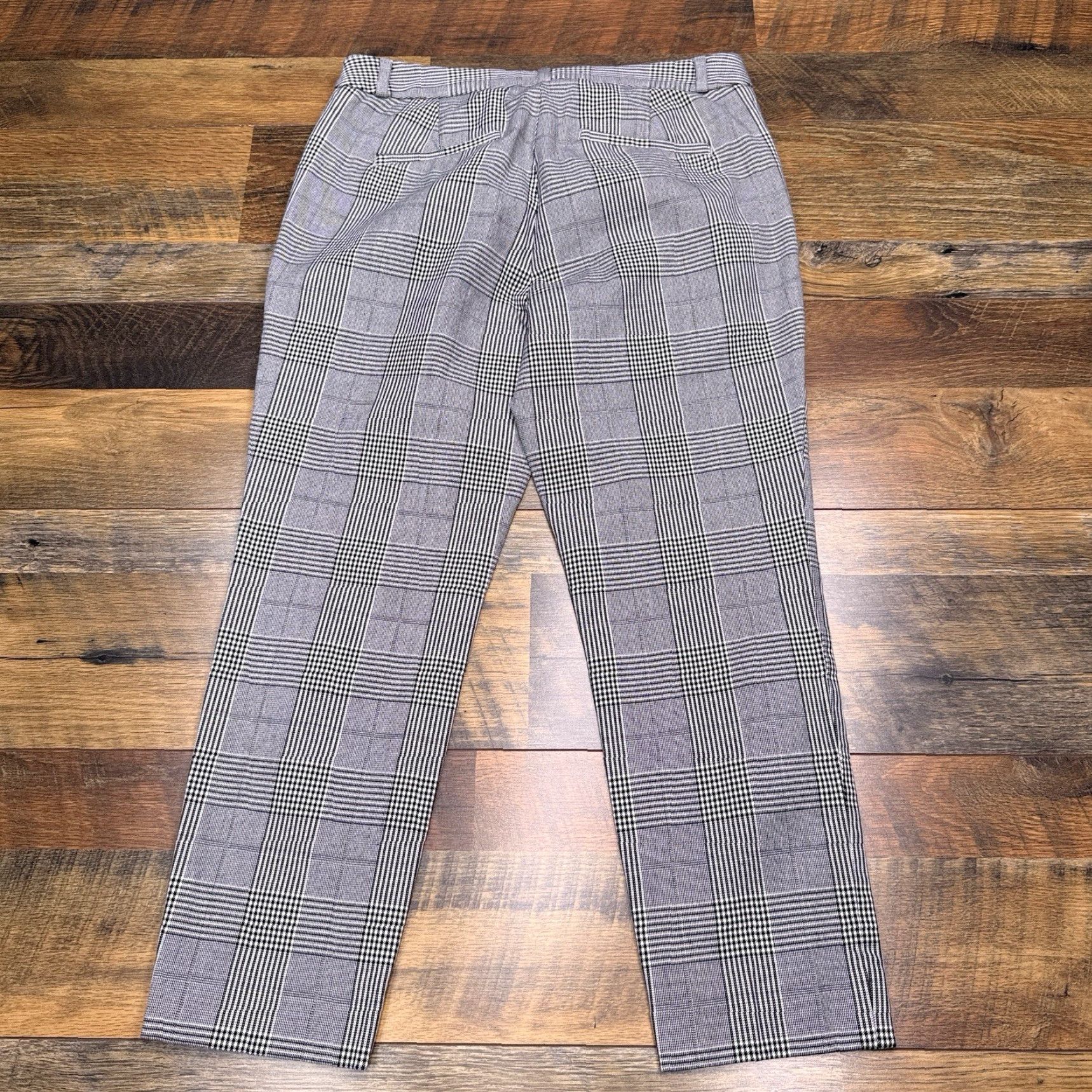 Banana Republic Banana Republic Sloan Pants Womens 6P Petite Mid Rise Cropped Plaid Houndstooth Black Tapered Leg 23 in Inseam Flat Front Pockets Stretch Size 28" / US 6 / IT 42 - 3 Thumbnail
