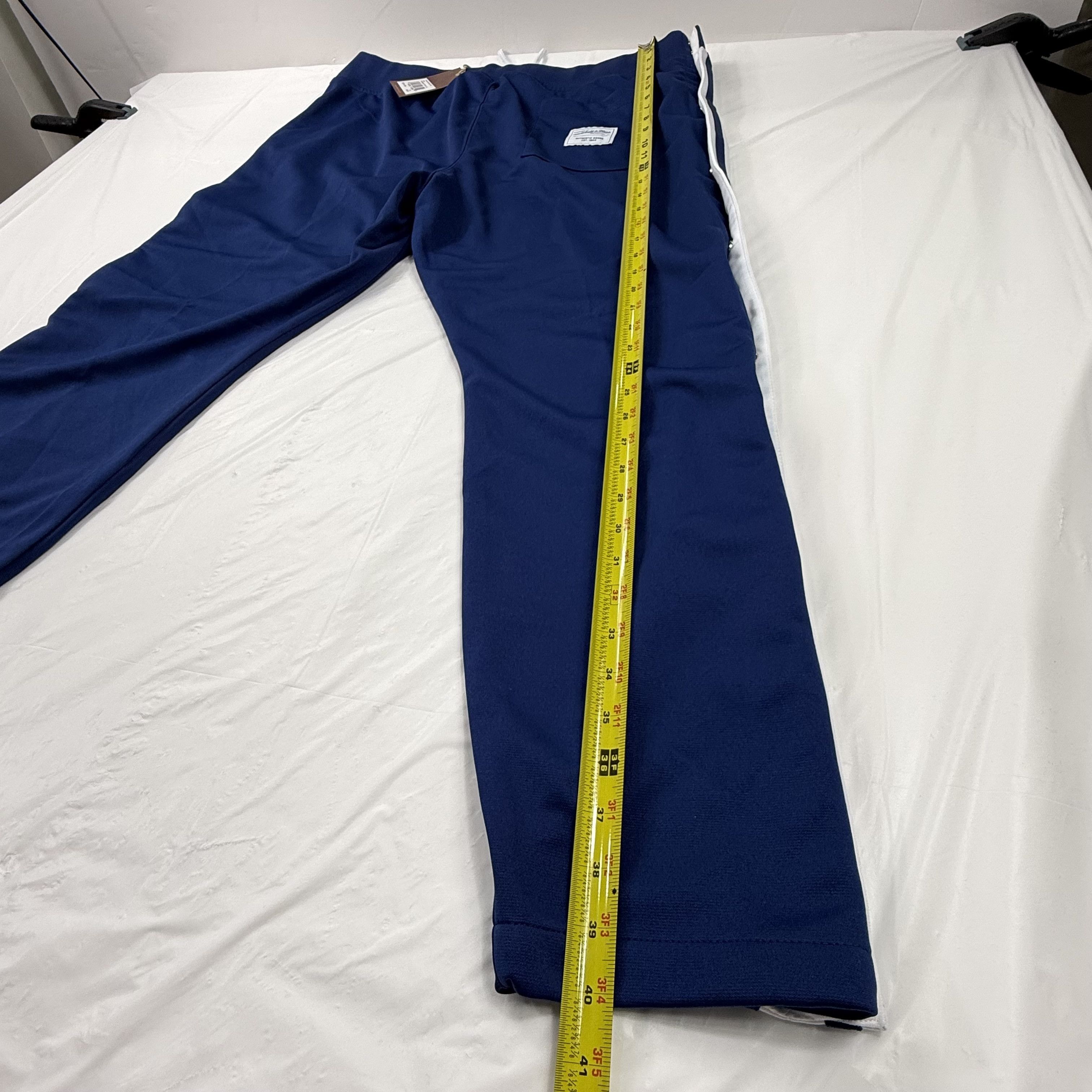 Mitchell & Ness Mitchell & Ness Mens Navy Blue Snap Warm Up Track Pants 2XL Size US 40 / EU 56 - 7 Thumbnail
