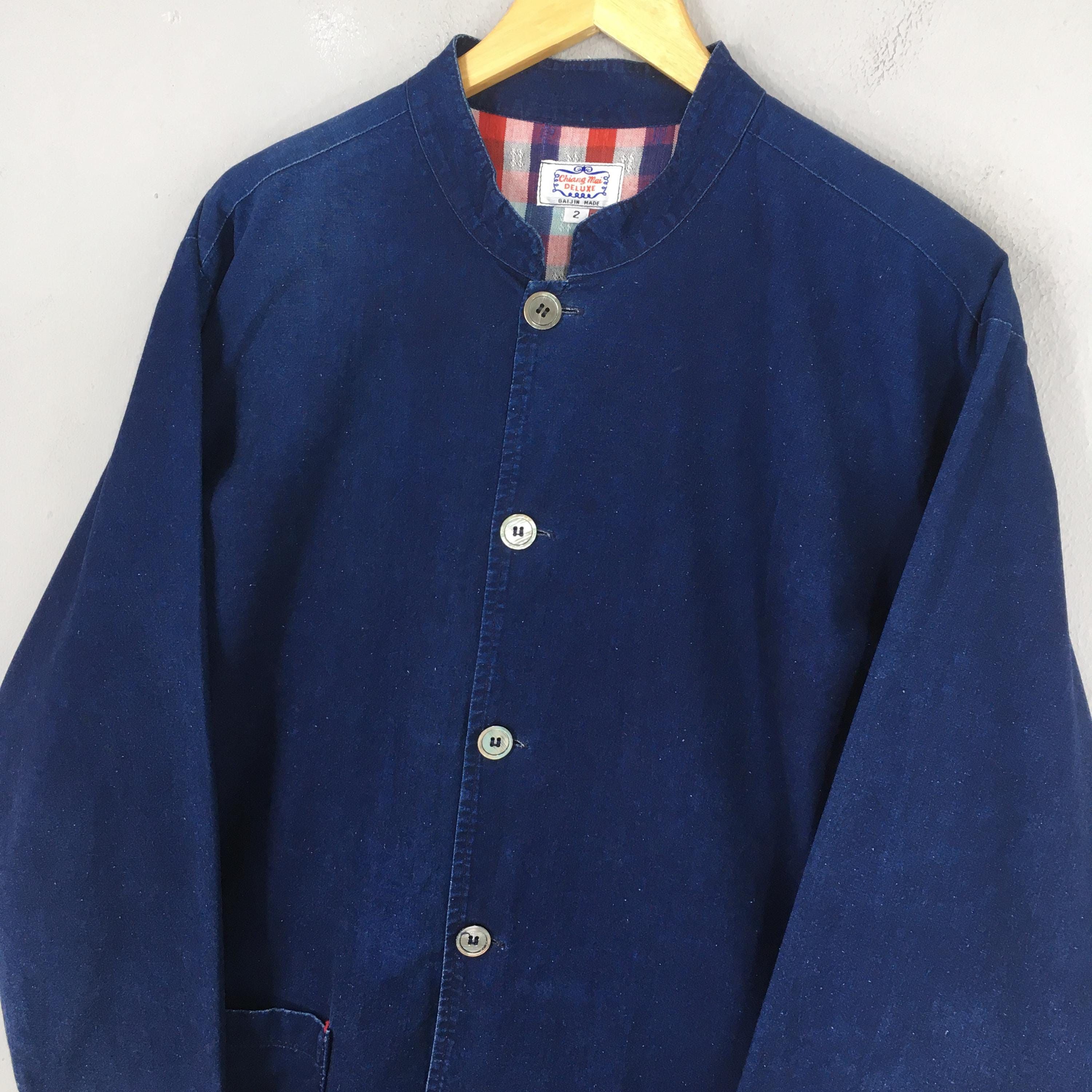 Japanese Brand 90s Gaijin Made Denim Mandarin Indigo Worker Jacket M Size US M / EU 48-50 / 2 - 3 Thumbnail