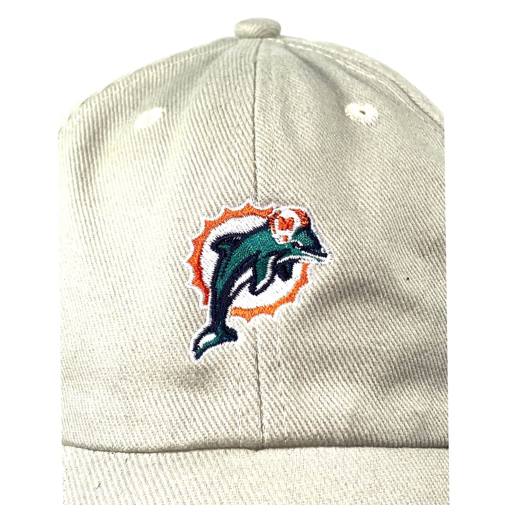 NFL VINTAGE Miami Dolphins NFL Hat Adjustable OSFA Old School Logo Casual Neutral Classic Mens One Size Beige Cap Size ONE SIZE - 2 Thumbnail