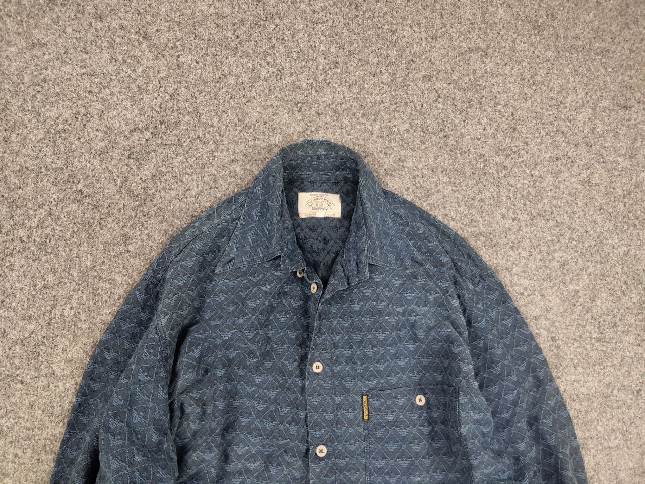 Giorgio Armani Vintage 80's Armani Jeans Monogram Logo oversized shirt Size US L / EU 52-54 / 3 - 5 Thumbnail