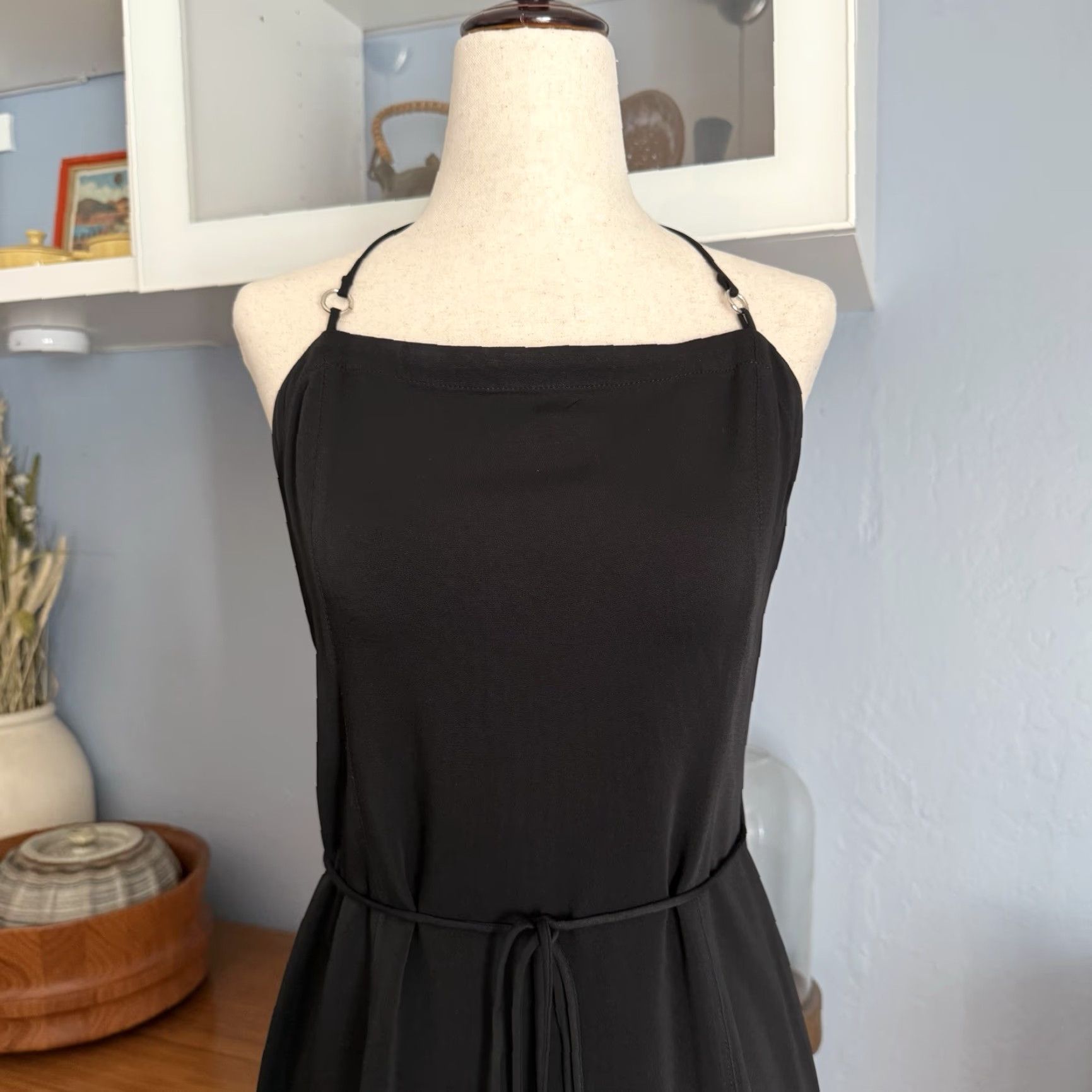 Vintage VINTAGE Ozbek Black Wrap Maxi Dress Made In Italy Size US 10 XS/S Net Size XS / US 0-2 / IT 36-38 - 2 Thumbnail