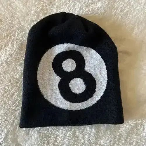 Other Y2K Knitting Number 8 Beanie Hat Size ONE SIZE - 3 Thumbnail