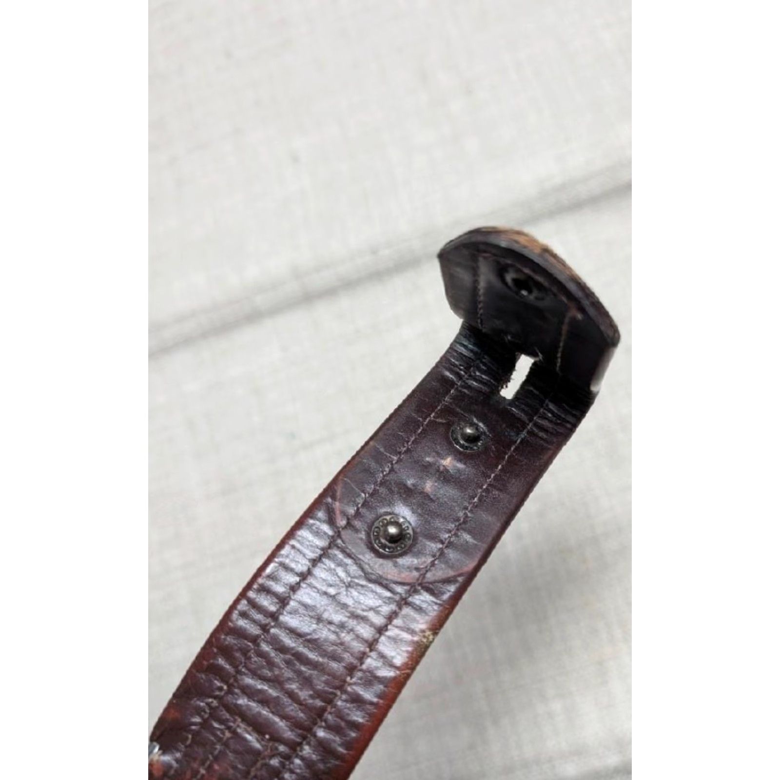 Vintage VINTAGE Leegin belt LACED western cowhide brown 30 buckle Rodeo Mens Belt Size 30 - 5 Thumbnail