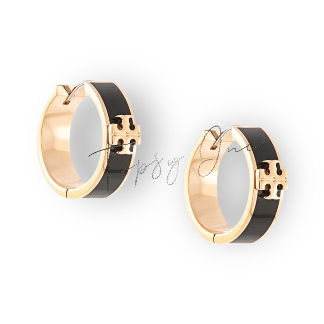 Tory Burch Tory Burch Kira Enameled Huggie Hoop Earrings Size ONE SIZE - 2 Thumbnail