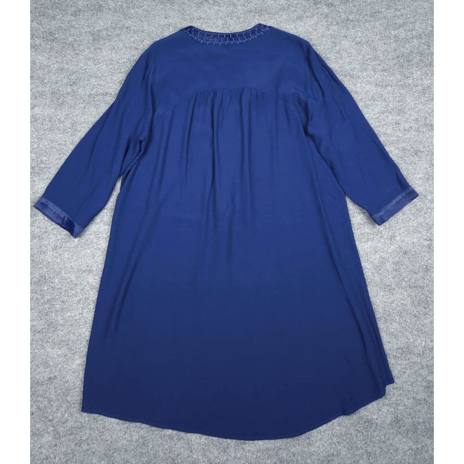 Johnny Was Johnny Was Calme Tunic Midi Dress Women's Medium Blue Embroidered Floral Viscose Dress Size M / US 6-8 / IT 42-44 - 4 Thumbnail