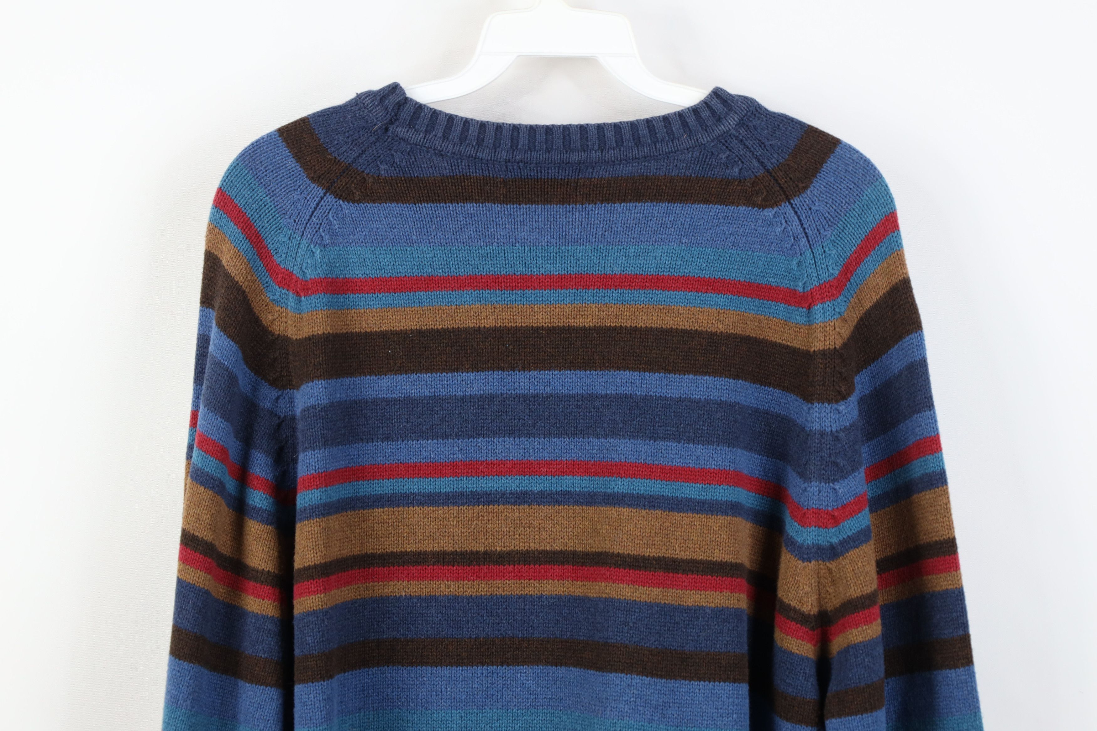 Vintage Vintage 90s Streetwear Rainbow Block Cotton Knit Sweater Size US XL / EU 56 / 4 - 9 Thumbnail