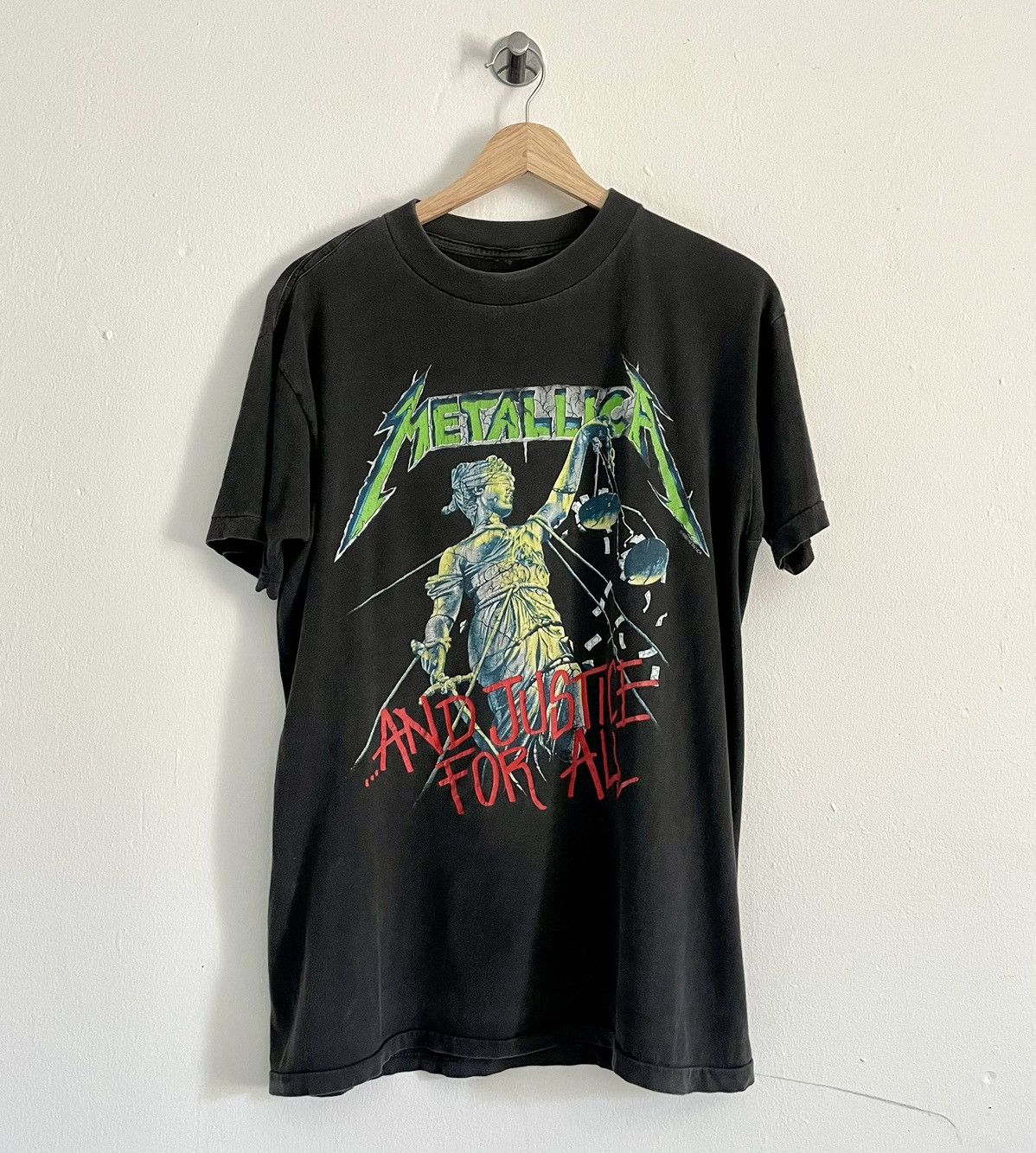image of Band Tees x Metallica Vintage Metallica 1988 And Justice For All T-Shirt in Black (Size Large)